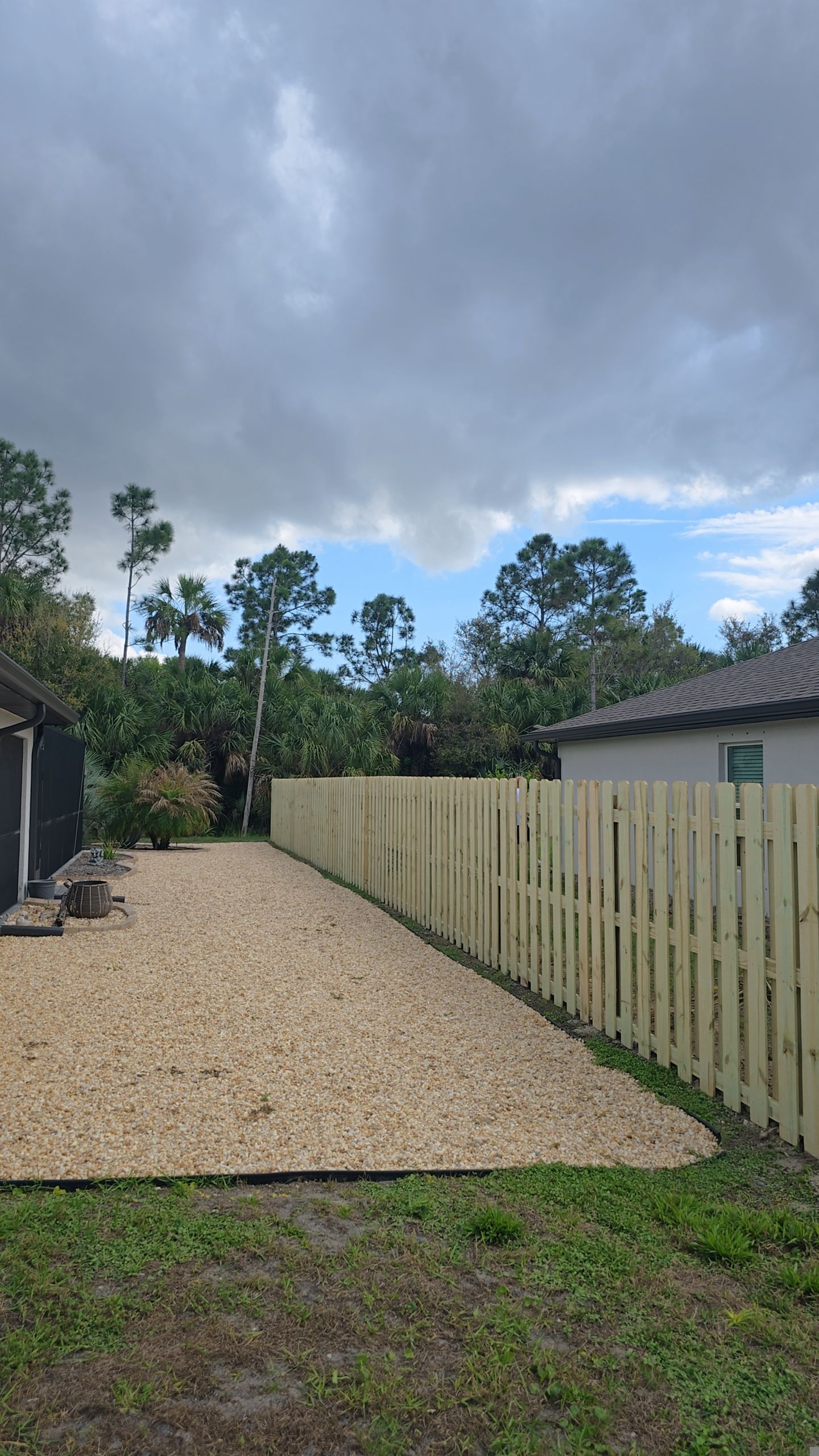 Wood Shadowbox Install in North Port by True Fence LLC