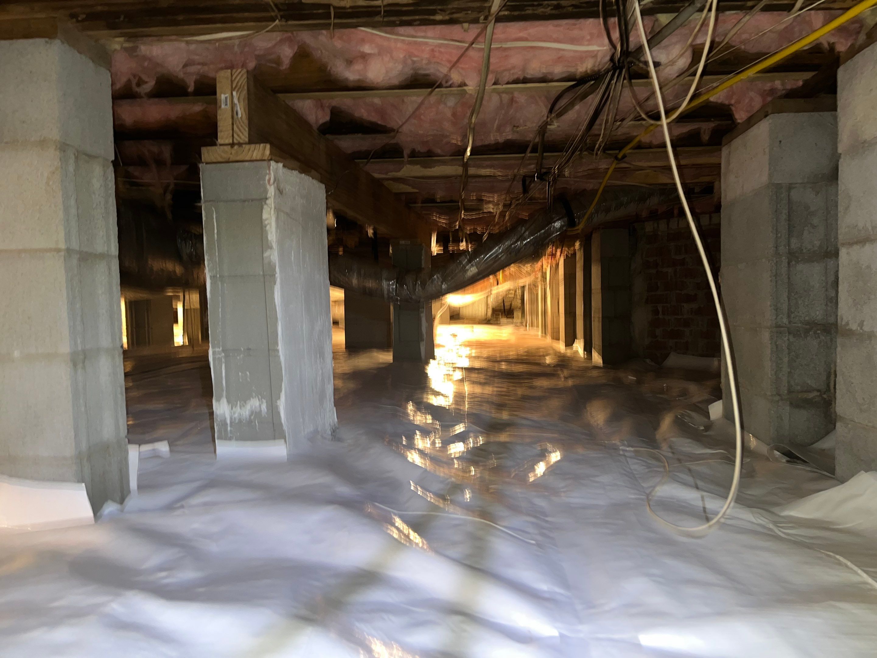 Dehumidifier and Moisture Barrier install with Structural repairs. by Impact Crawlspace