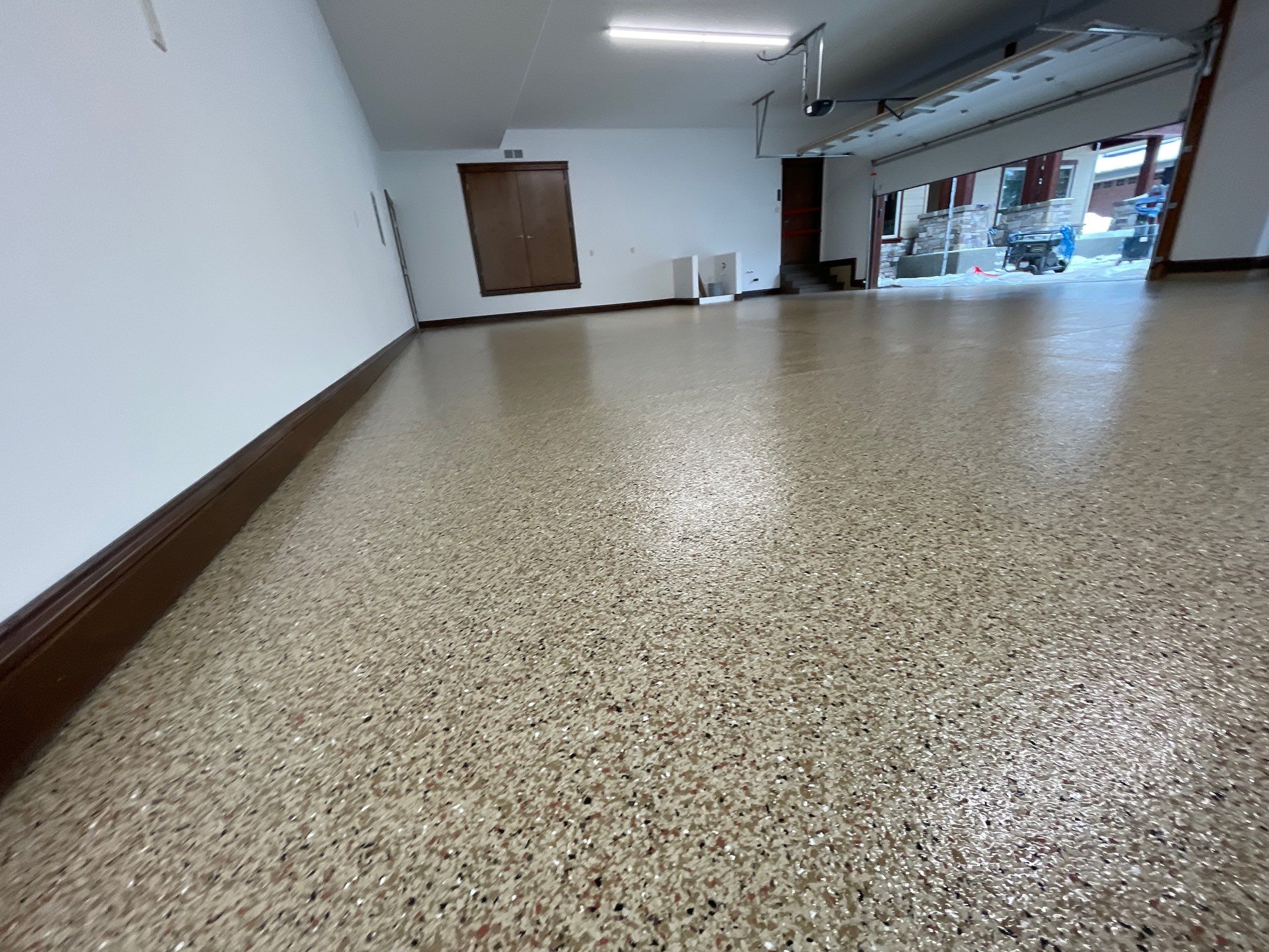 Garage Transformation using Pecan by Croc Coatings, LLC