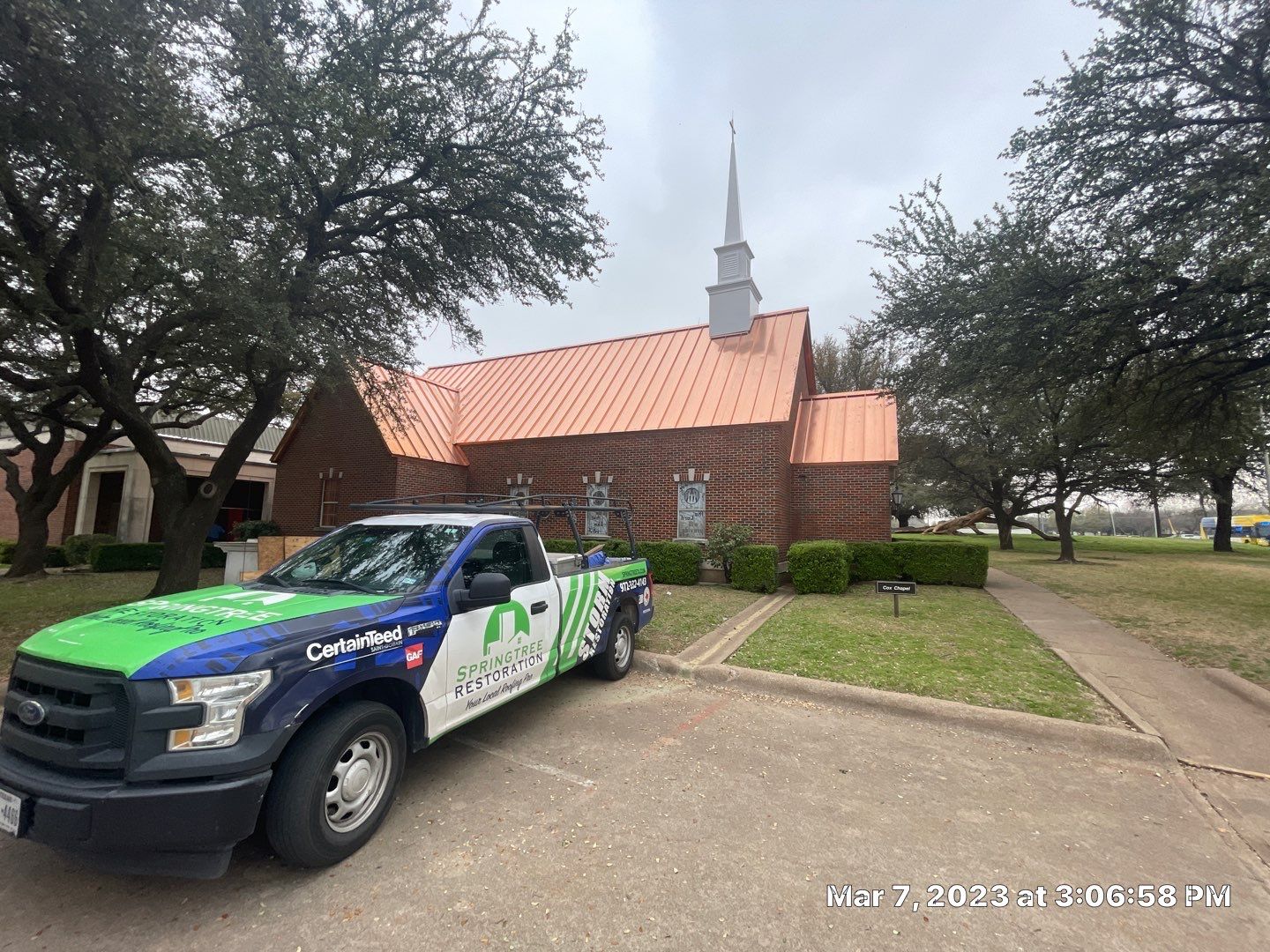 Custom Copper Standing Seam Roofing System  by Springtree Restoration 