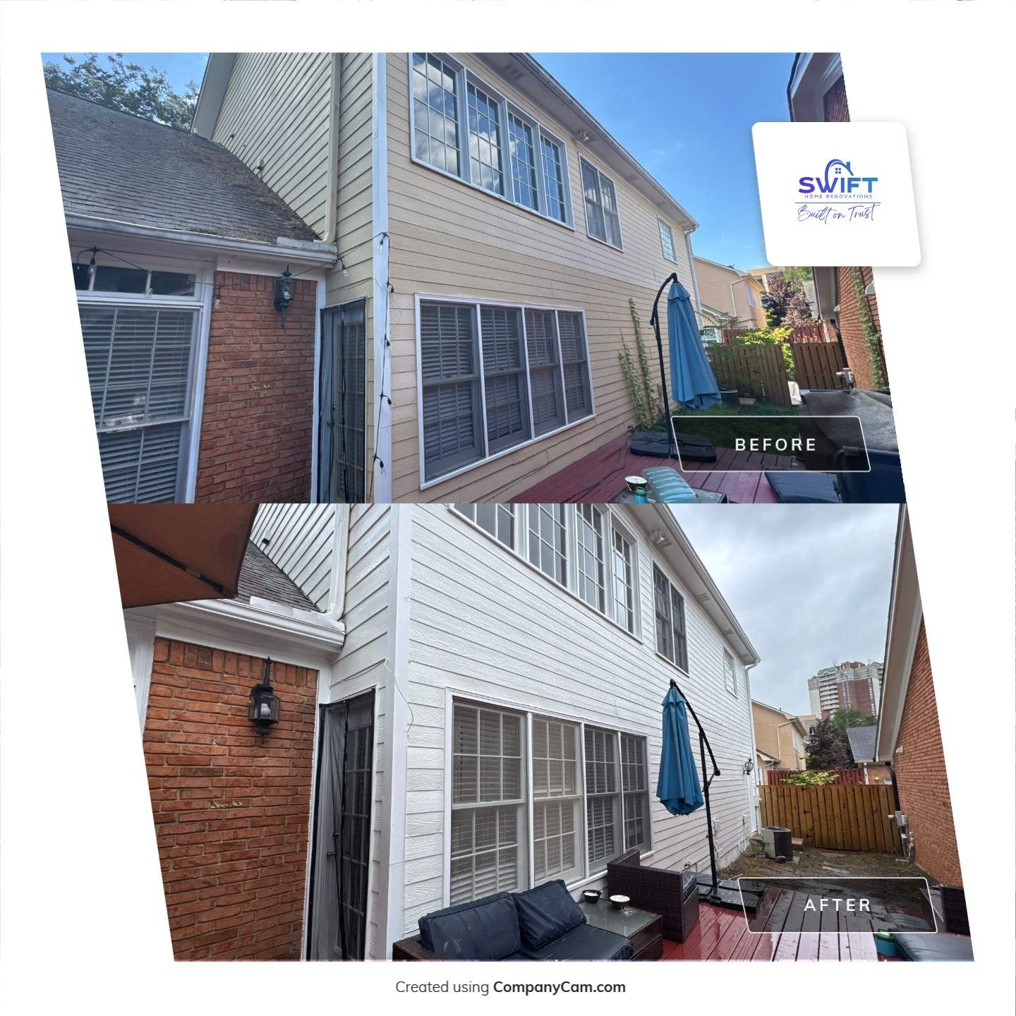 Exterior Siding and Trim Painting for Atlanta Two-Story Home by Swift Home Renovations