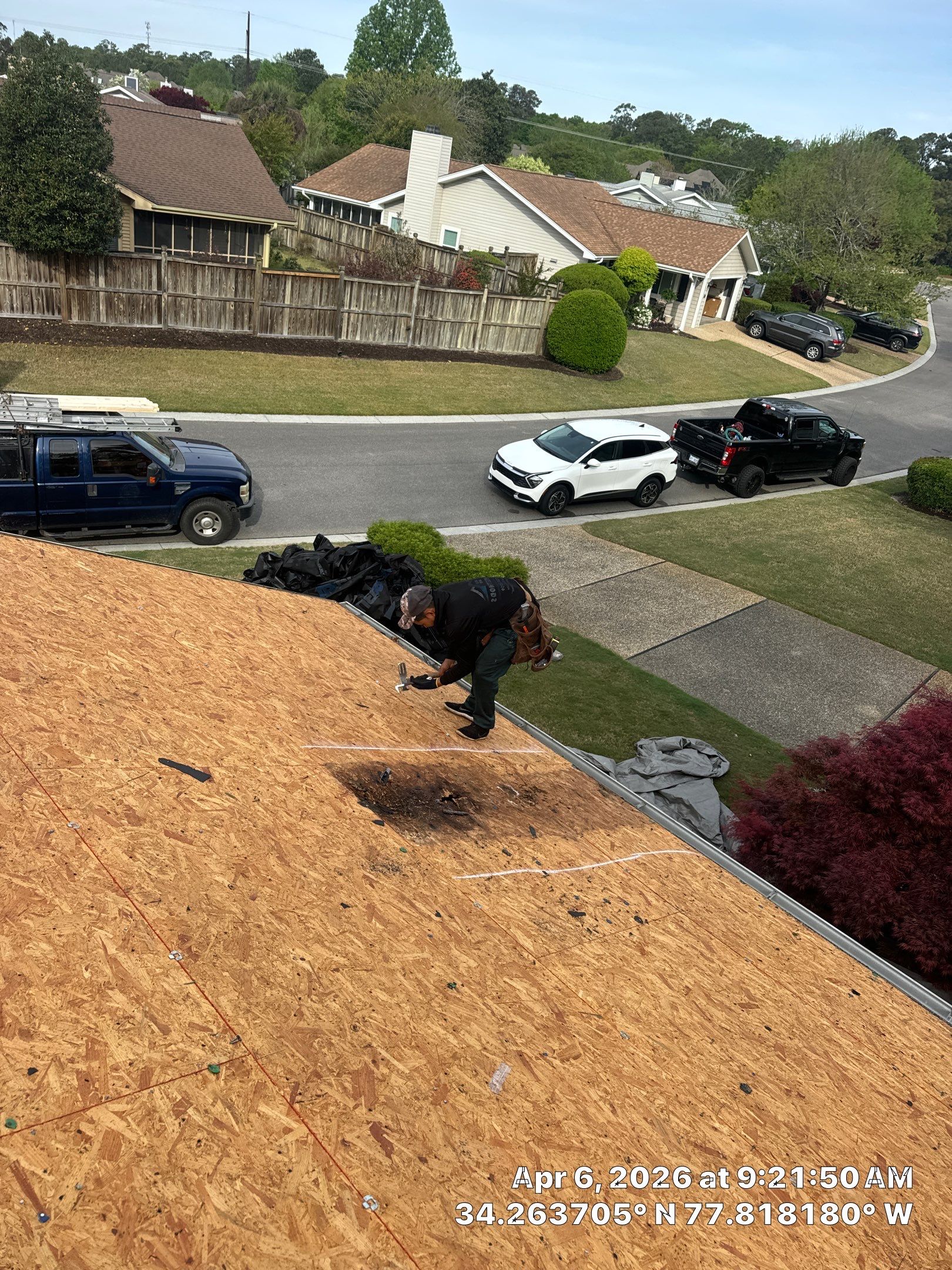 A 5-year-old roof that needed full replacement by North Carolina Roofs