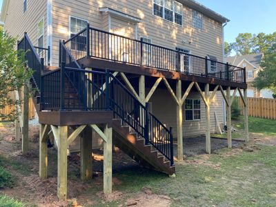 Trex Decking, Aluminum Railing, Rain Escape Underdecking