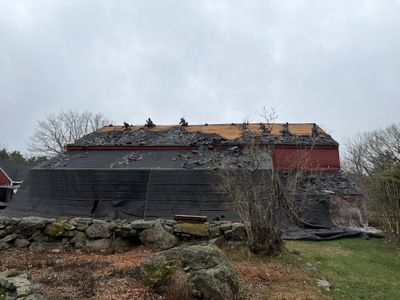 Architectural Shingle Roof Replacement for Red Barn in Falmouth