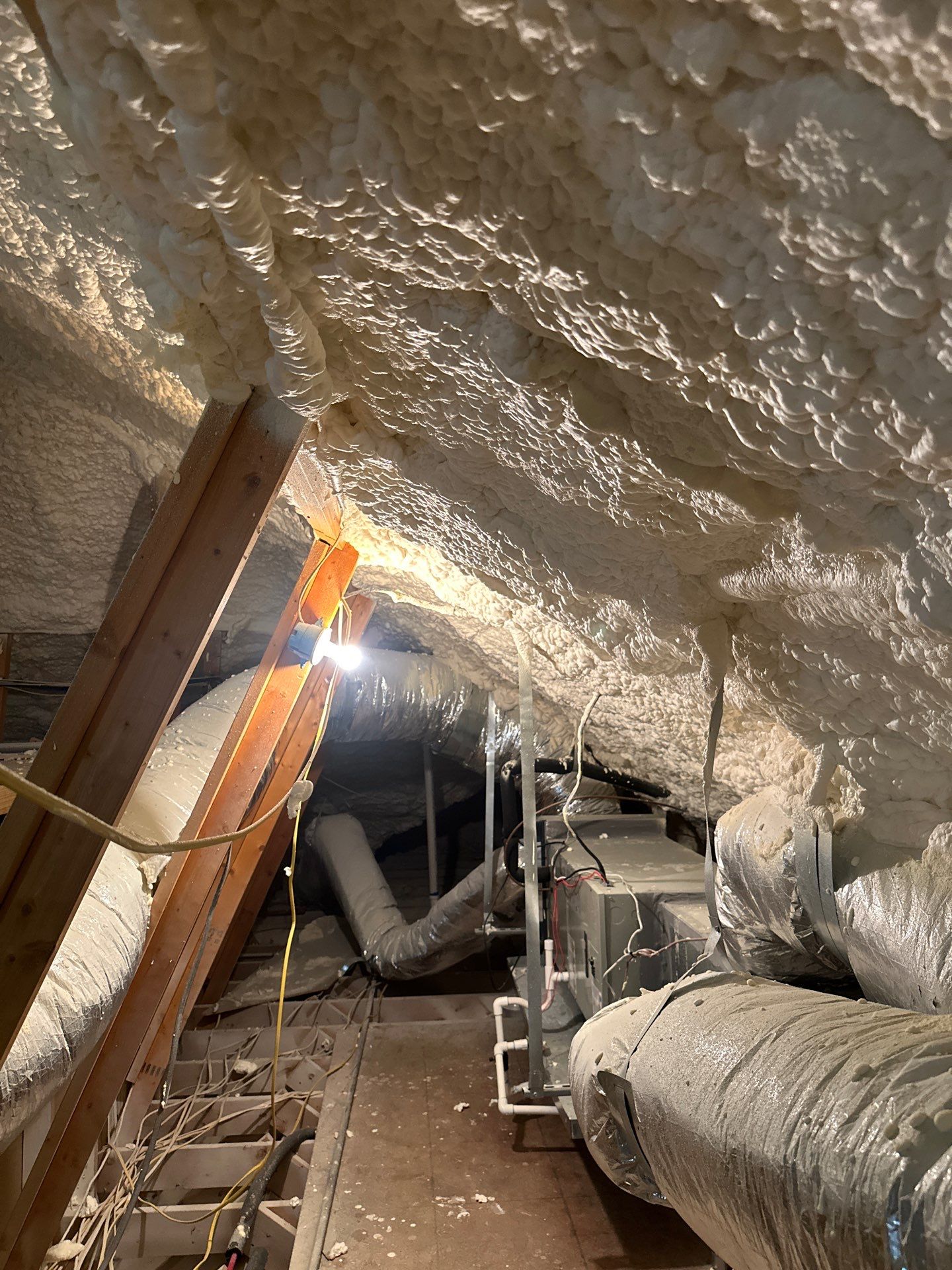 Spray foam insulation removal & re spray by Apex Insulation Solutions