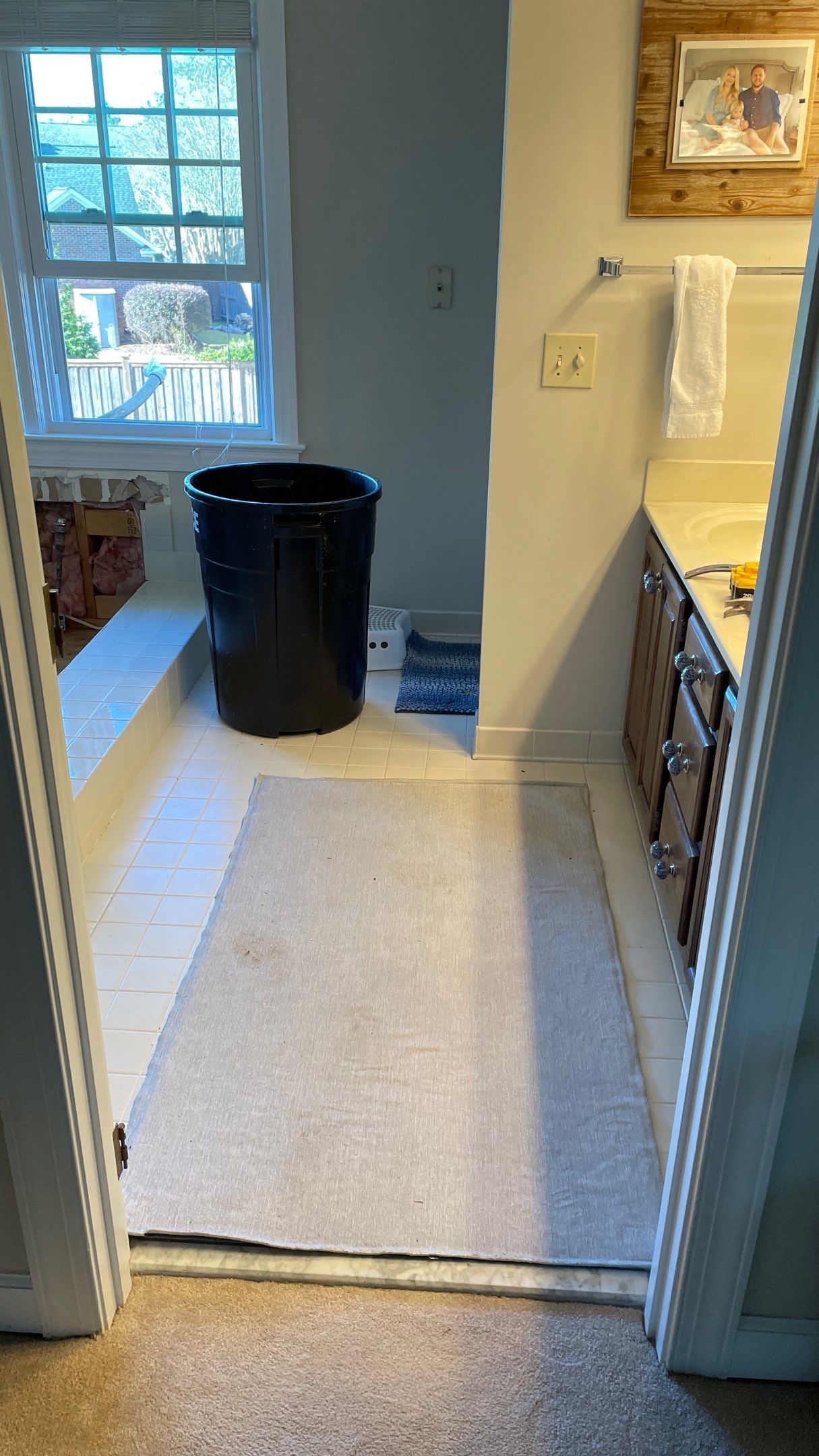 Bathroom Remodel with new Subway Tile Shower by Footprints Floors of Coastal Carolina