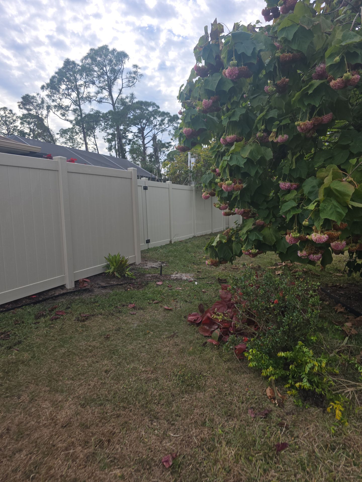 Tan Vinyl Fence in North Port by True Fence LLC