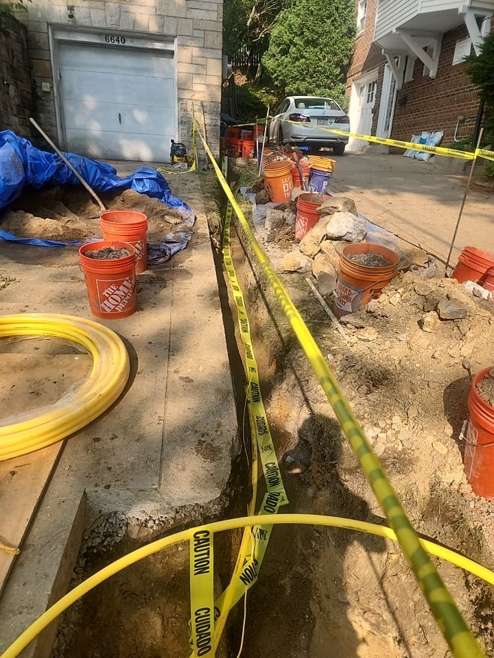 Replace failed gas line from gas connection at street to new meter by Sureway Comfort John Wilcox Plumbing Heating Cooling