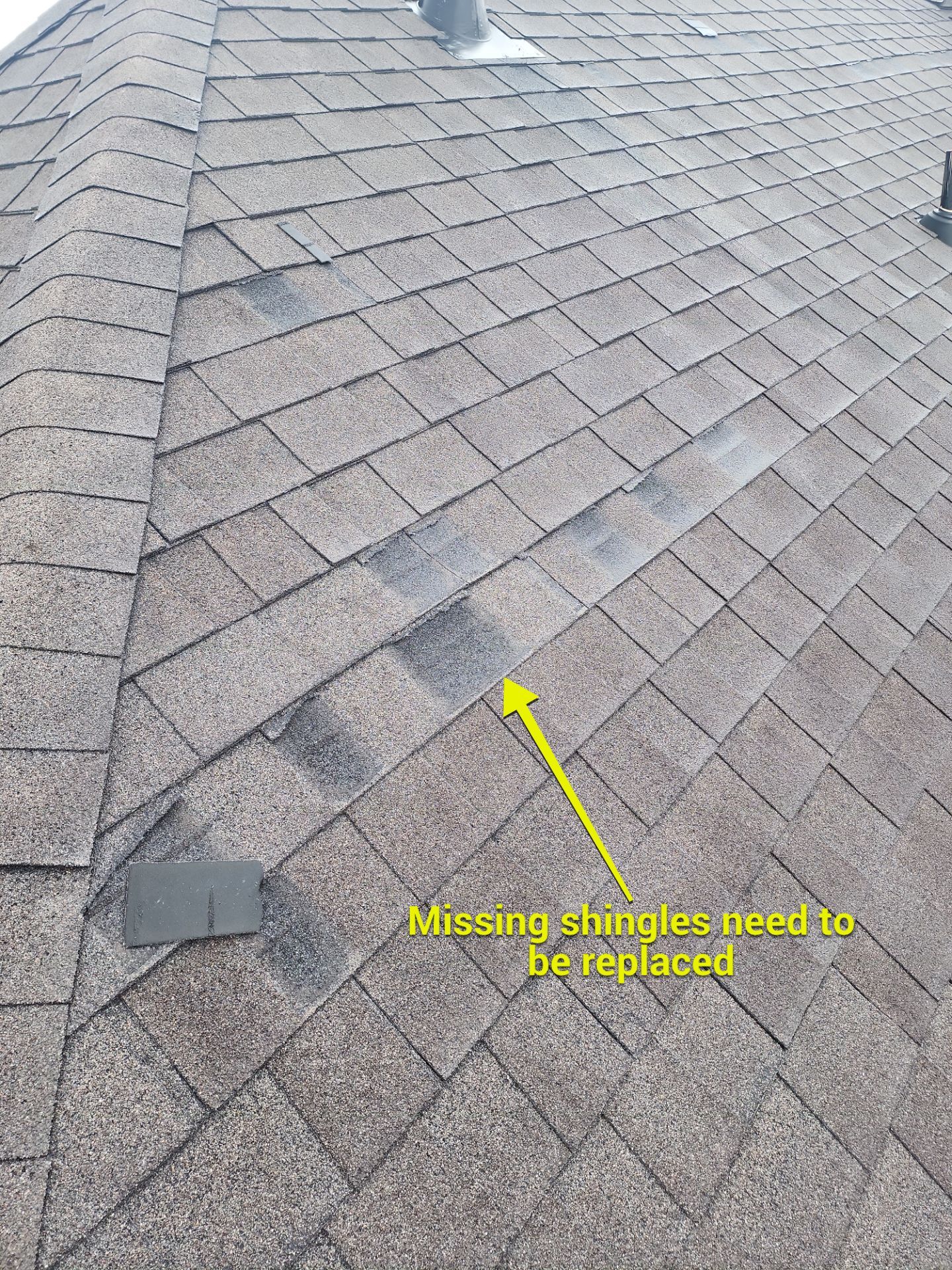 Hail Damage using Owen's Corning Duration (Lifetime) Shingles by Roof Repair Company