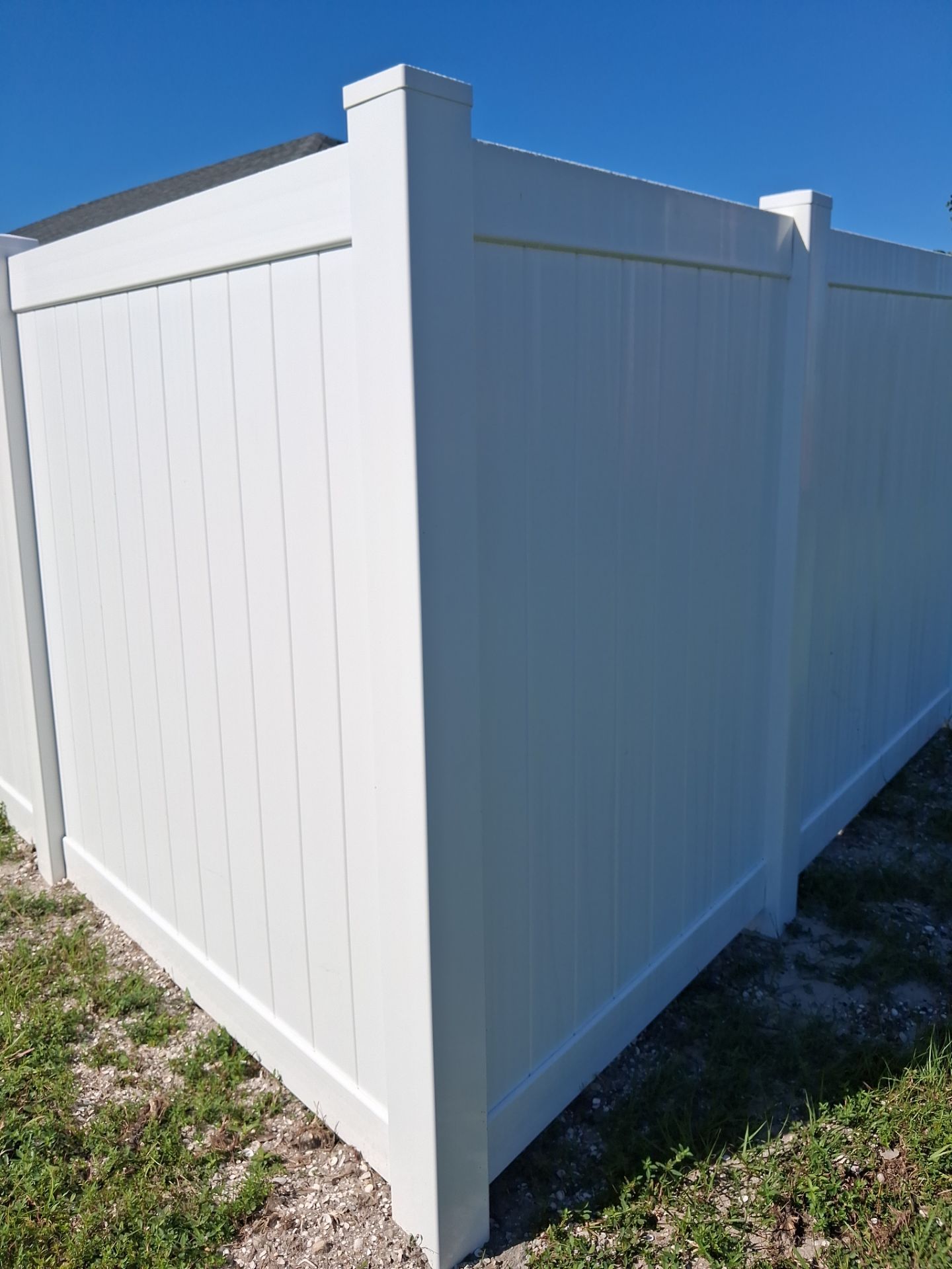 White Vinyl Privacy Fence Installation for North Port Residence by True Fence LLC