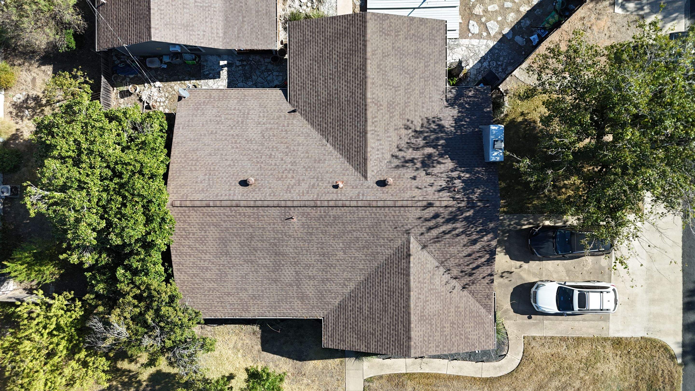 Residential Roof Replacement using Matte Black 24g by Action Exteriors Austin
