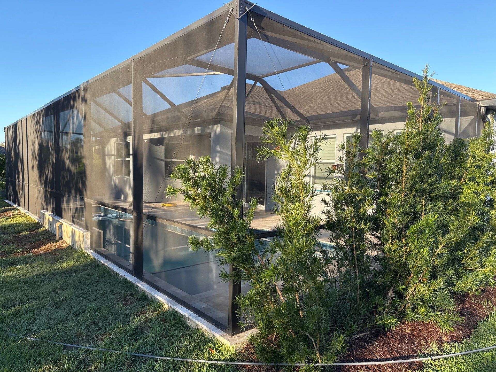 Paver Pool Deck Cleaning & Pool Cage Cleaning in Trevesta – Palmetto, FL by Sunshine AquaWash