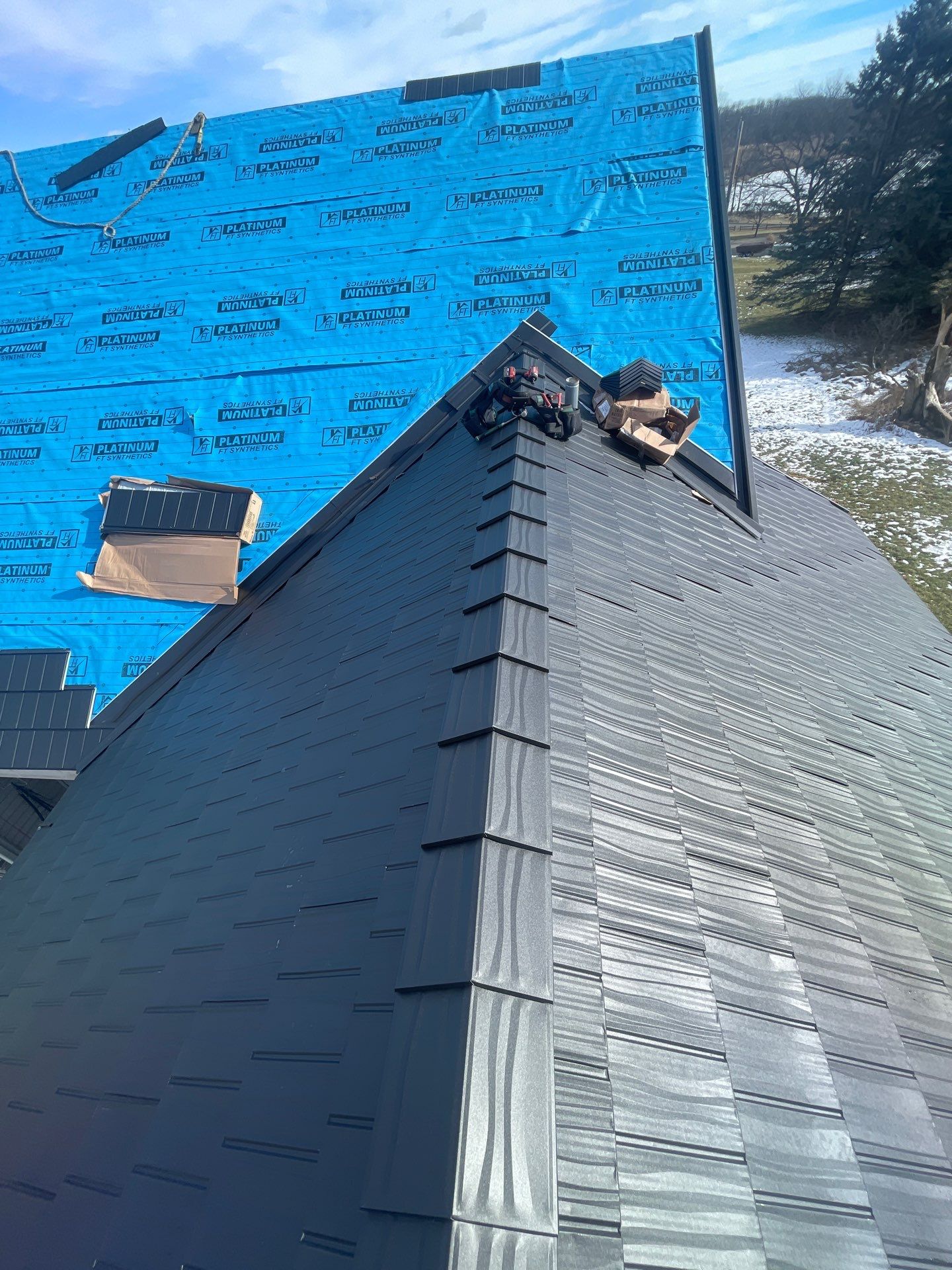 Metal Shake Shingle Roof and Gutter Installation in Angola, Indiana by 4Ever Metal Roofing