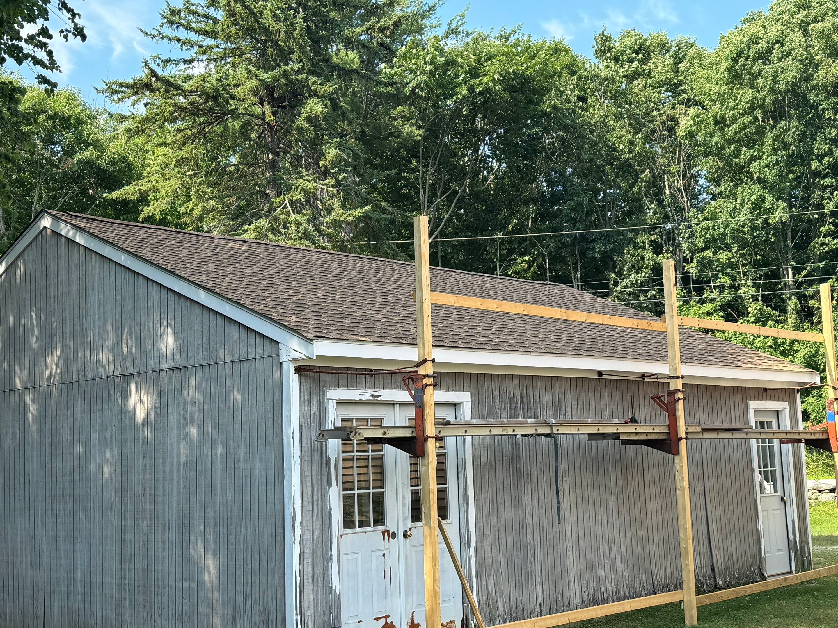 Garage and Shed Roof in Northwood New Hampshire by Tall pine roofing