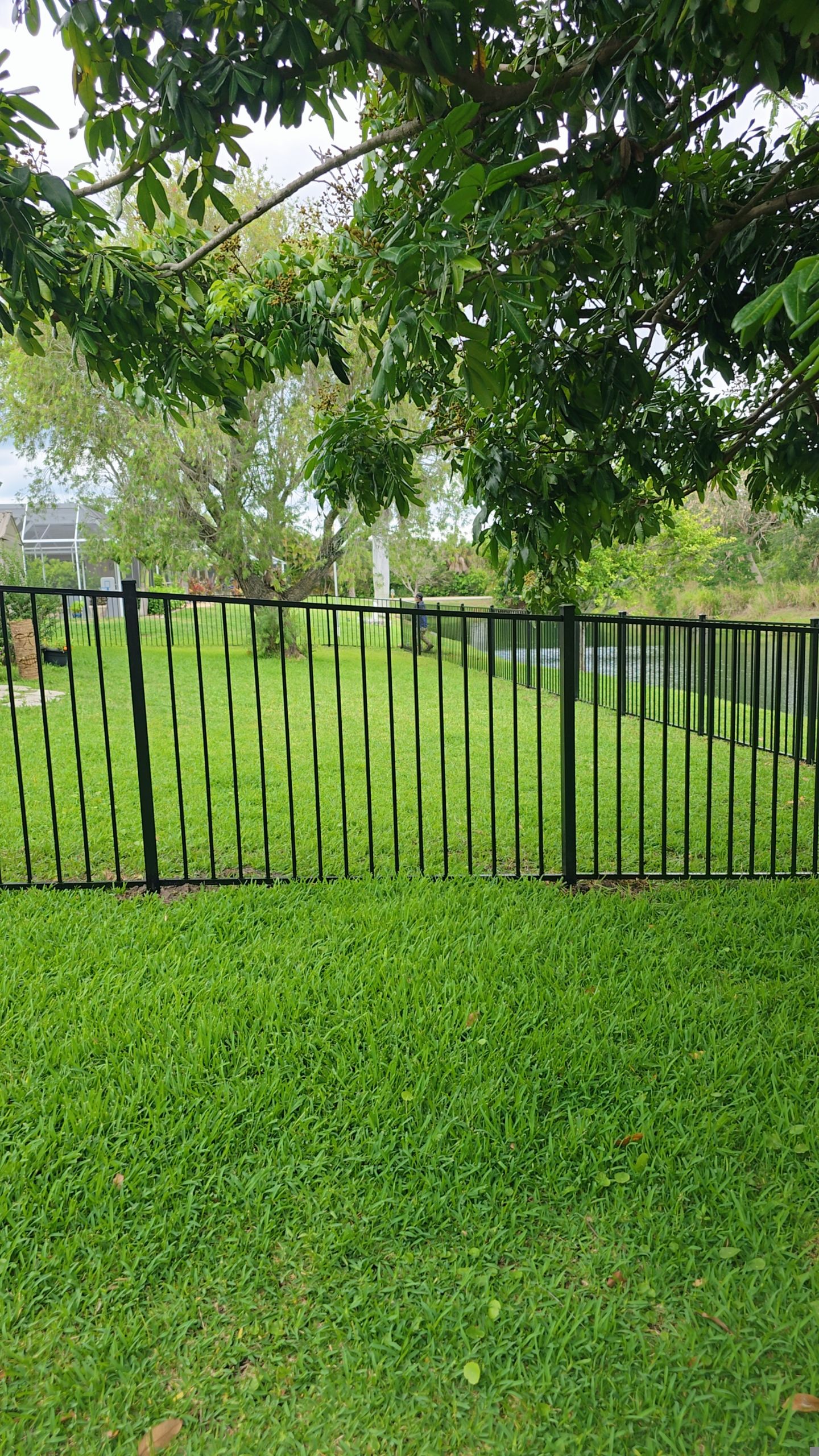 Black Aluminum Picket Fence Installation for Nokomis Waterfront Property by True Fence LLC