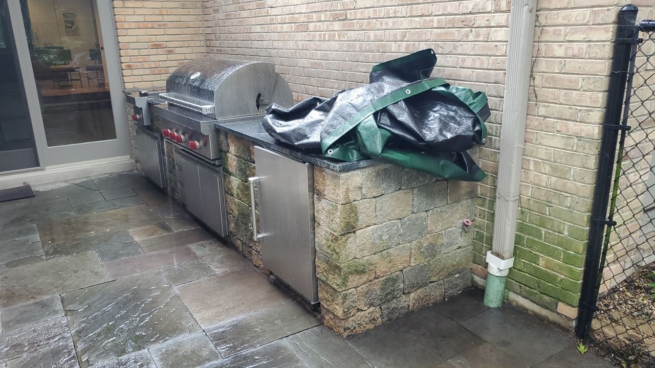 Bluestone patio cleaning by Northern Power Washing LLC.