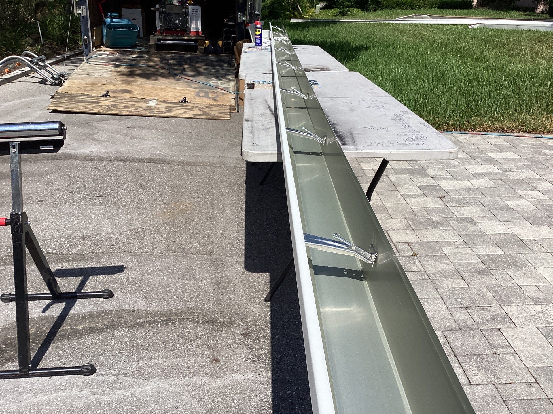 White Gutter Installation in Sarasota FL by Gutter Professors
