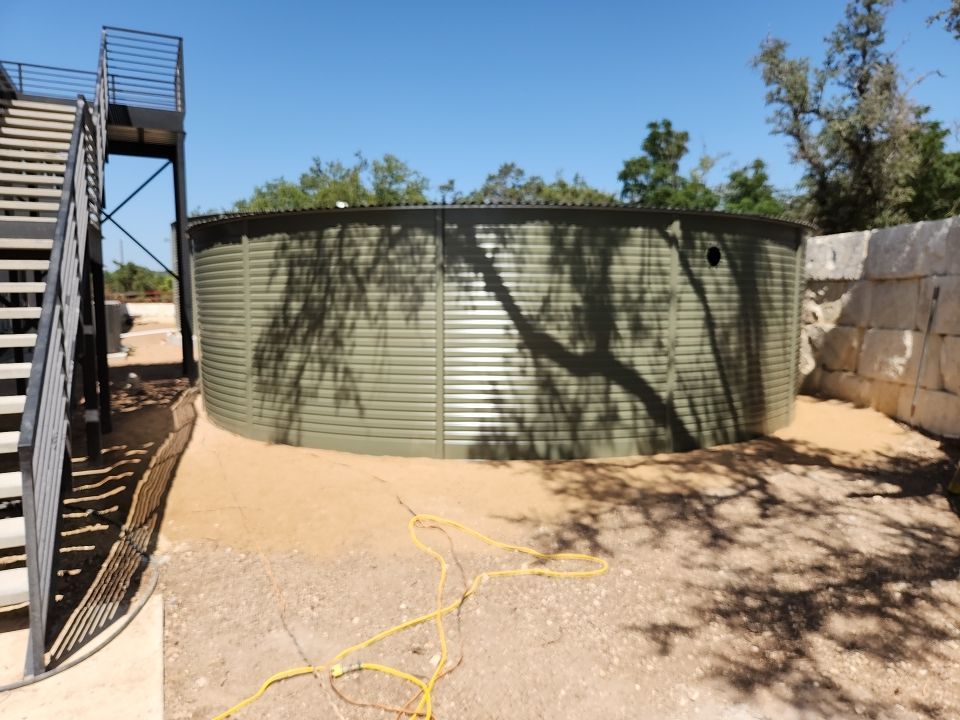Commercial structure utilizing rainwater harvesting for all its water needs! by Hill Country Rain Water