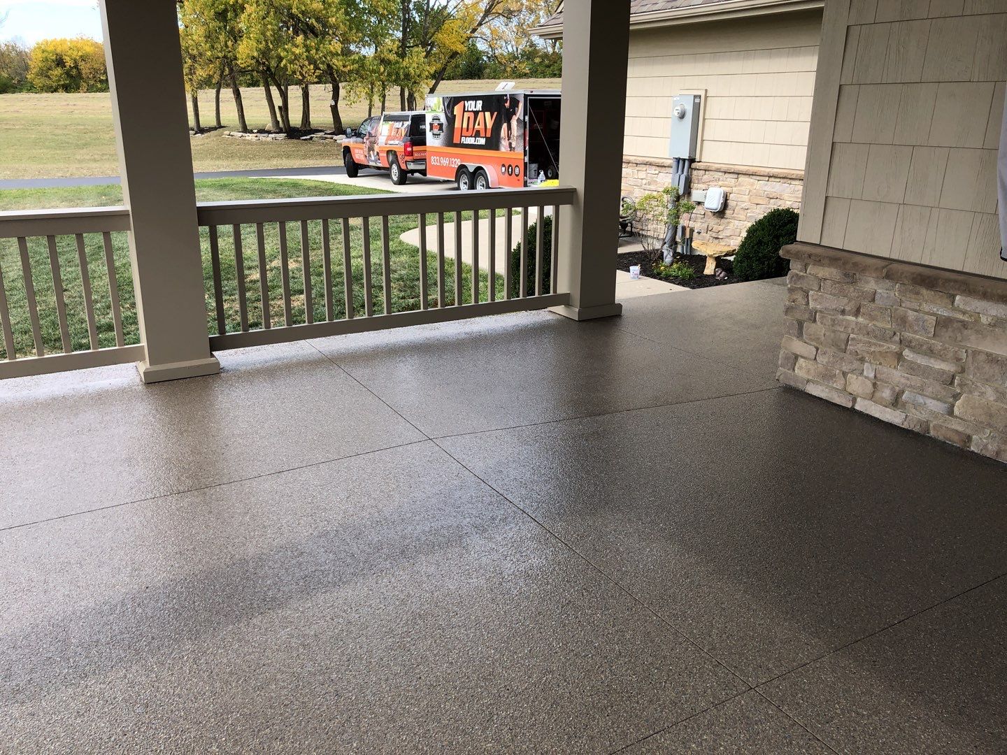 Patio Installation using Flint by Your1DayFloor.com