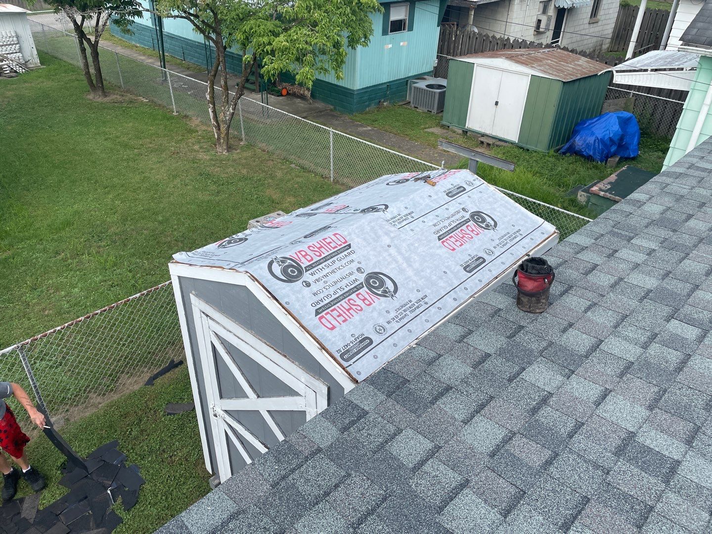 Residential Roofing Installation using Certainteed Landmark Shingles Colonial Slate Color by Secure Construction Company Inc