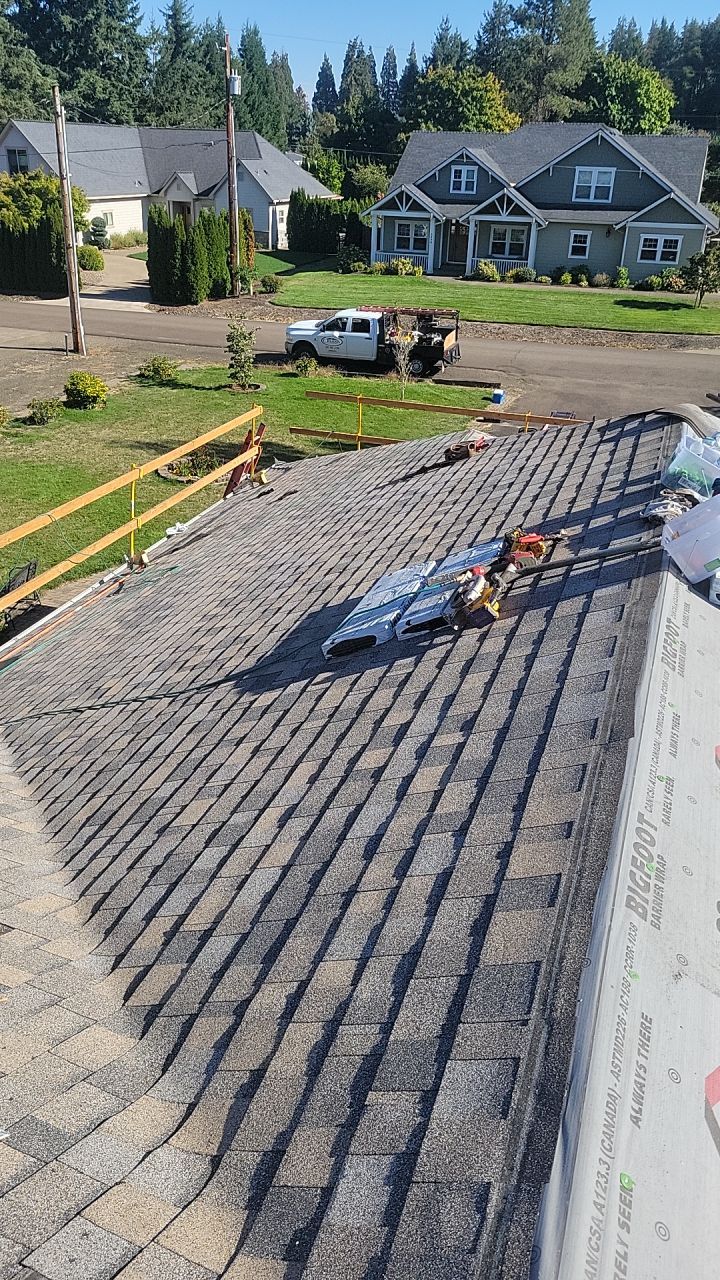 Residential Roofing Installation using IKO Dynasty (Color: Biscayne) by Orezona Building & Roofing Company, Inc.