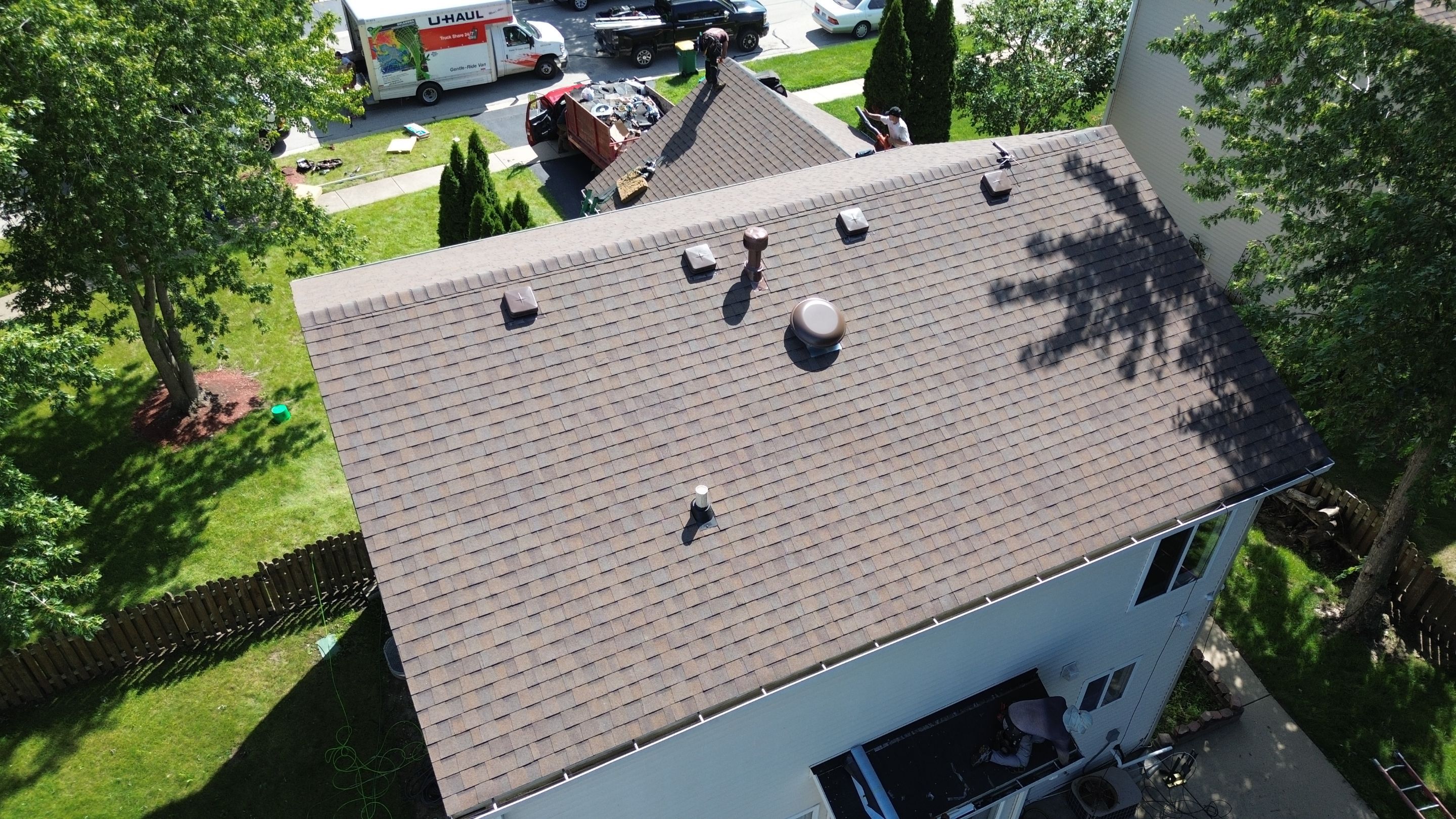Roof and gutter replacement by hail and wind damage by Just Brilliant Restoration JBR