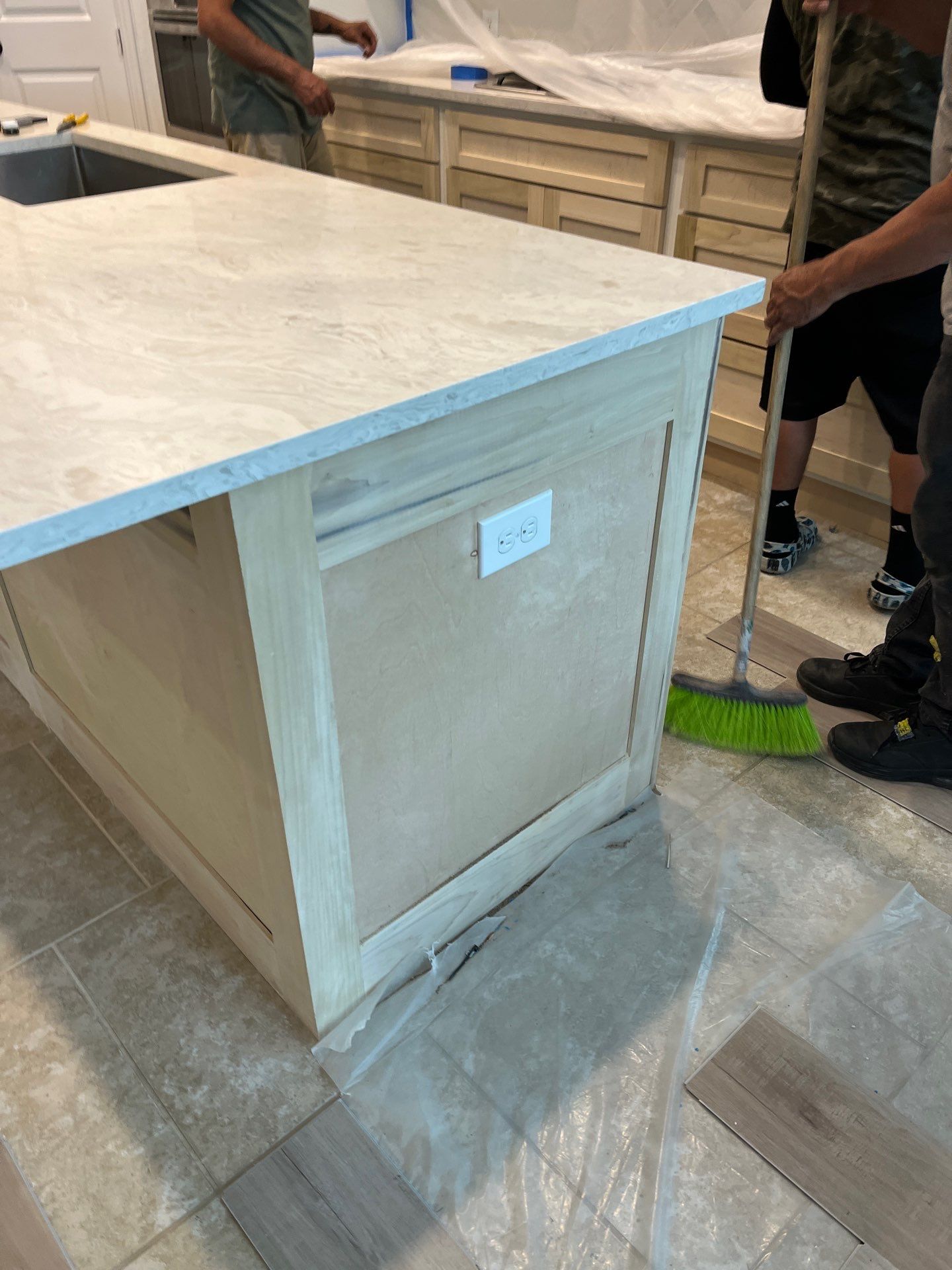Kitchen Remodel using Water mitigation equipment by L&T General Contractors and Restoration INC
