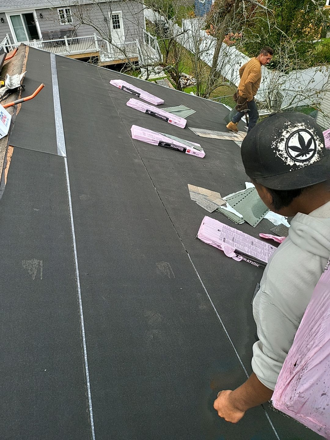 Residential Roofing Installation using Owens Corning TruDefinition Amber by A Plus Exterior