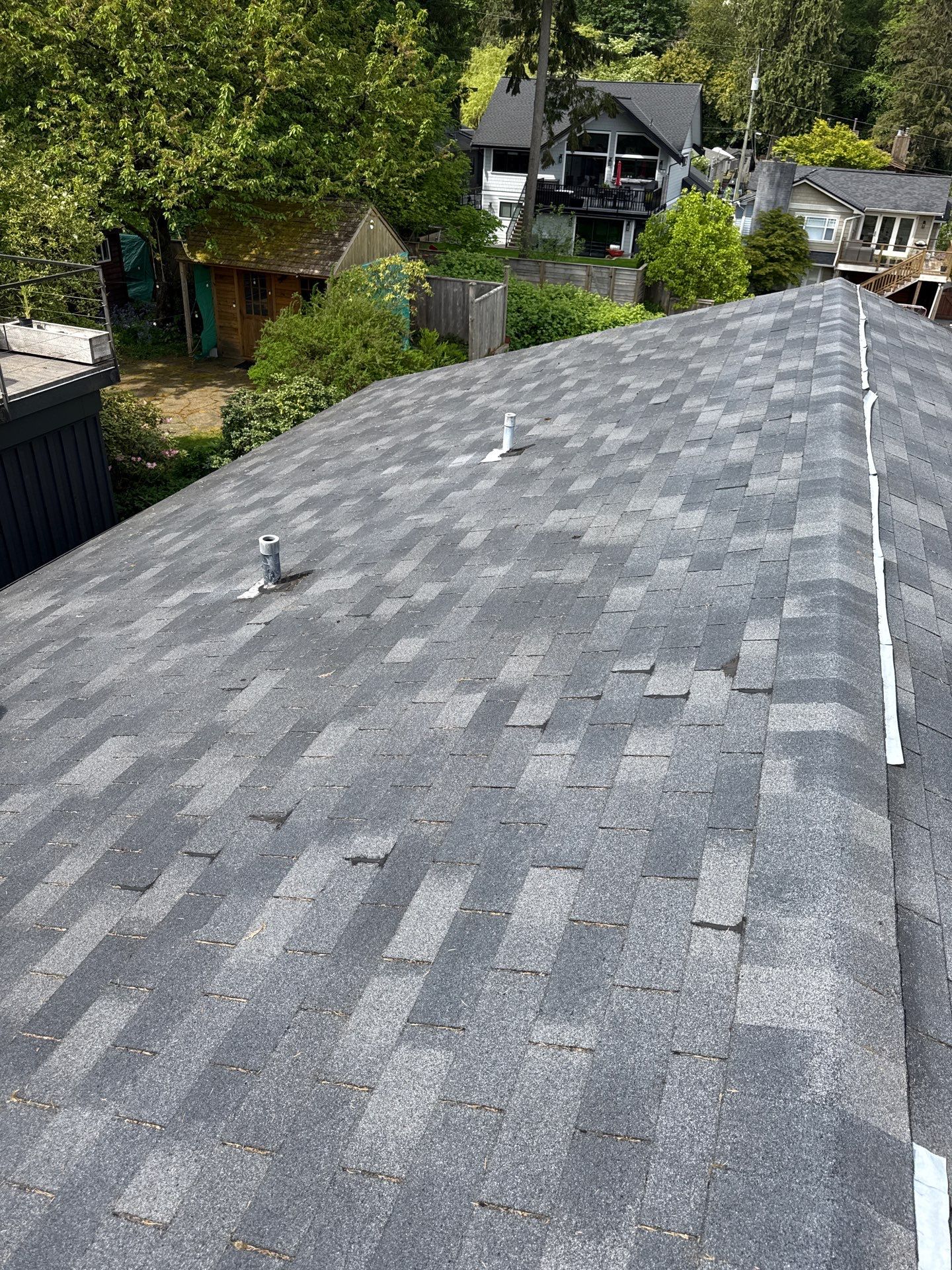 Residential Re-Roof using GAF Timberline HDZ Pewter Grey by Top Notch Roofing Inc