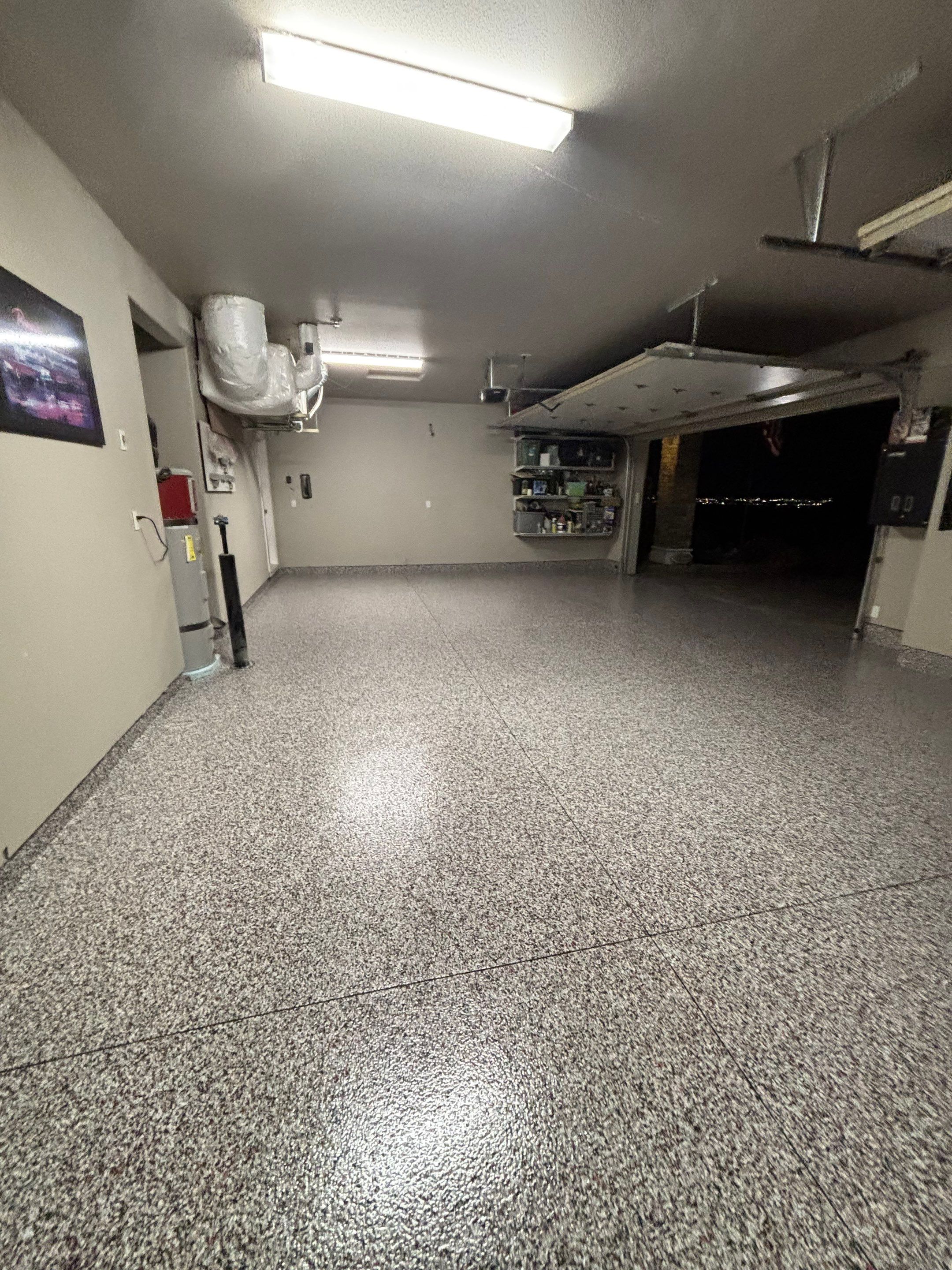 Garage Transformation using Domino w/ 5% Cherry Bomb Red  by Croc Coatings, LLC