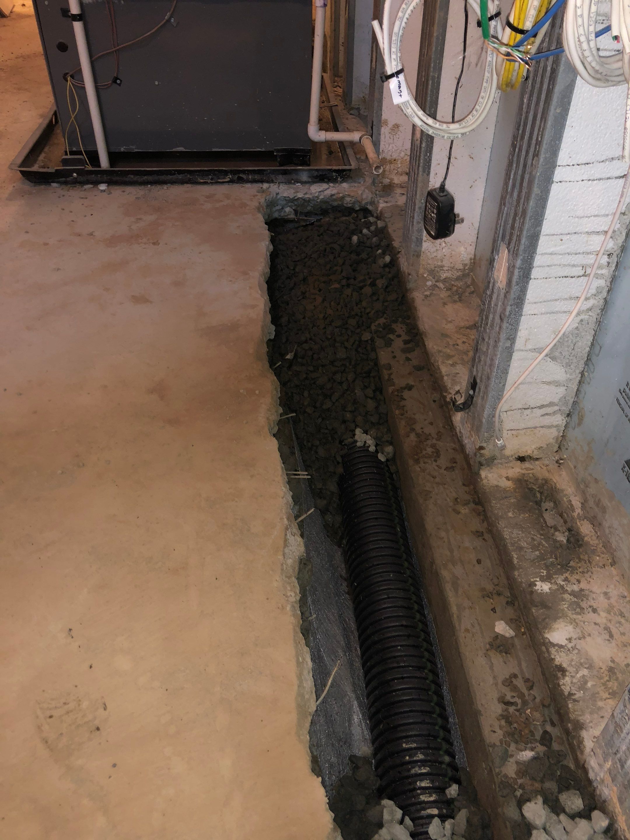 Interior French Drain Job in Summit, NJ by Pure Service Pro, LLC 