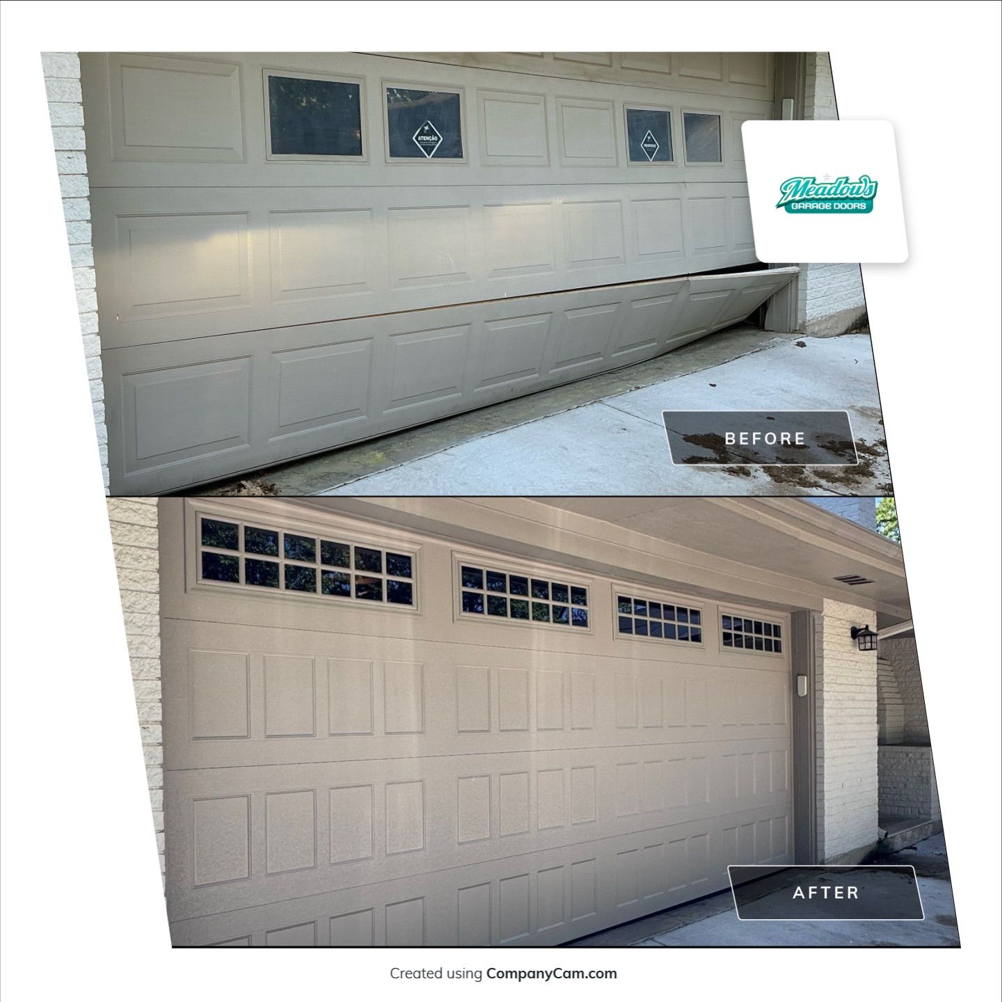 Amarr Recessed Panel Garage Door Installation with Windows in Bedford by Meadows Garage Doors