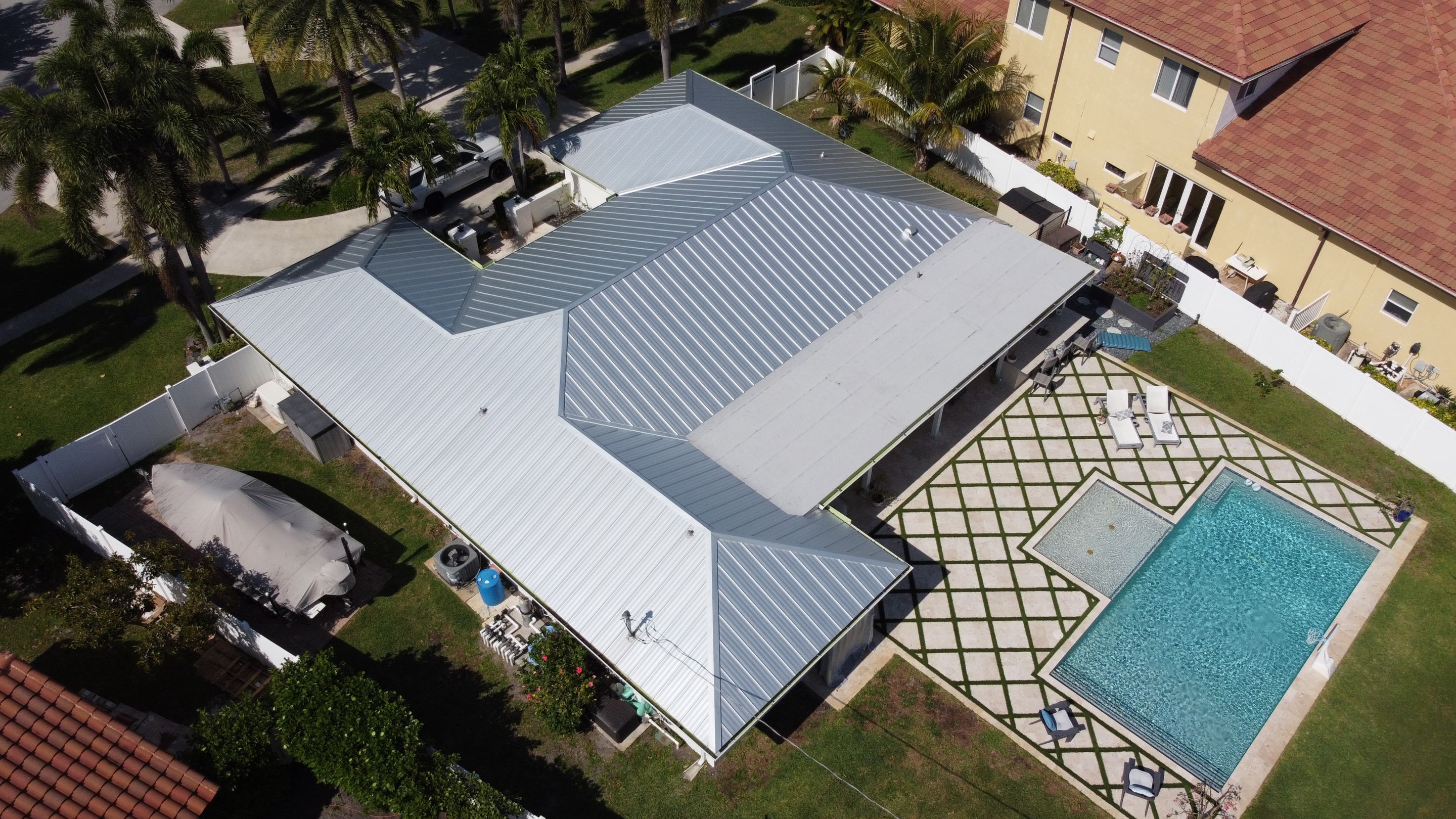 Residential Roofing Installation using 1" Nail strip metal roof by BLUES BROTHERS ROOFING