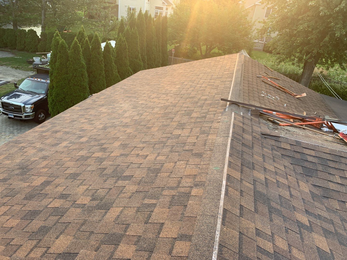 Residential Roofing Installation using Owens Corning Duration Brownwood by A Plus Exterior