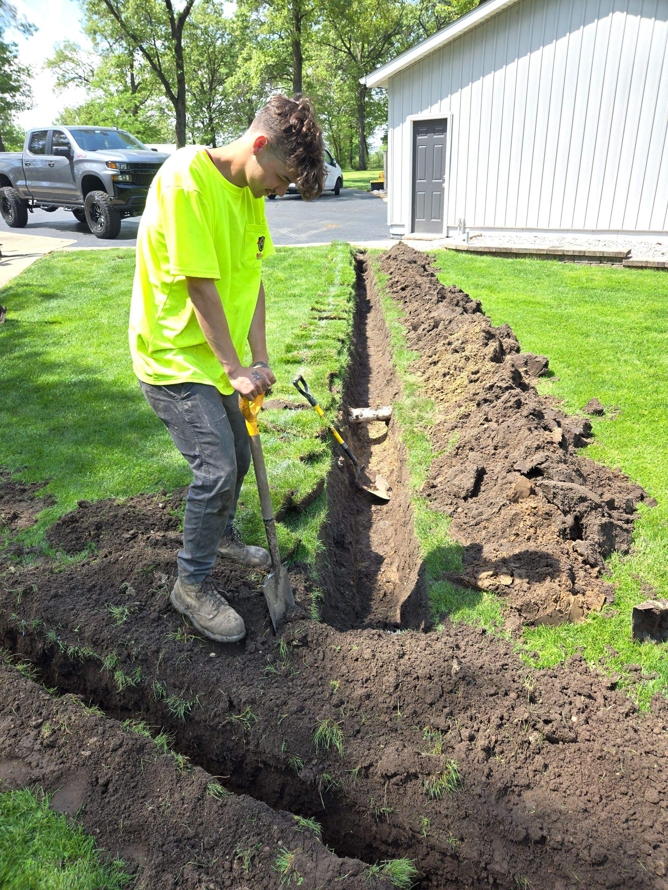 Installation of 4" Drainage Tile/ Lift Station Installation and Pit Boss Pro + Pump Combo by Allied Water Services