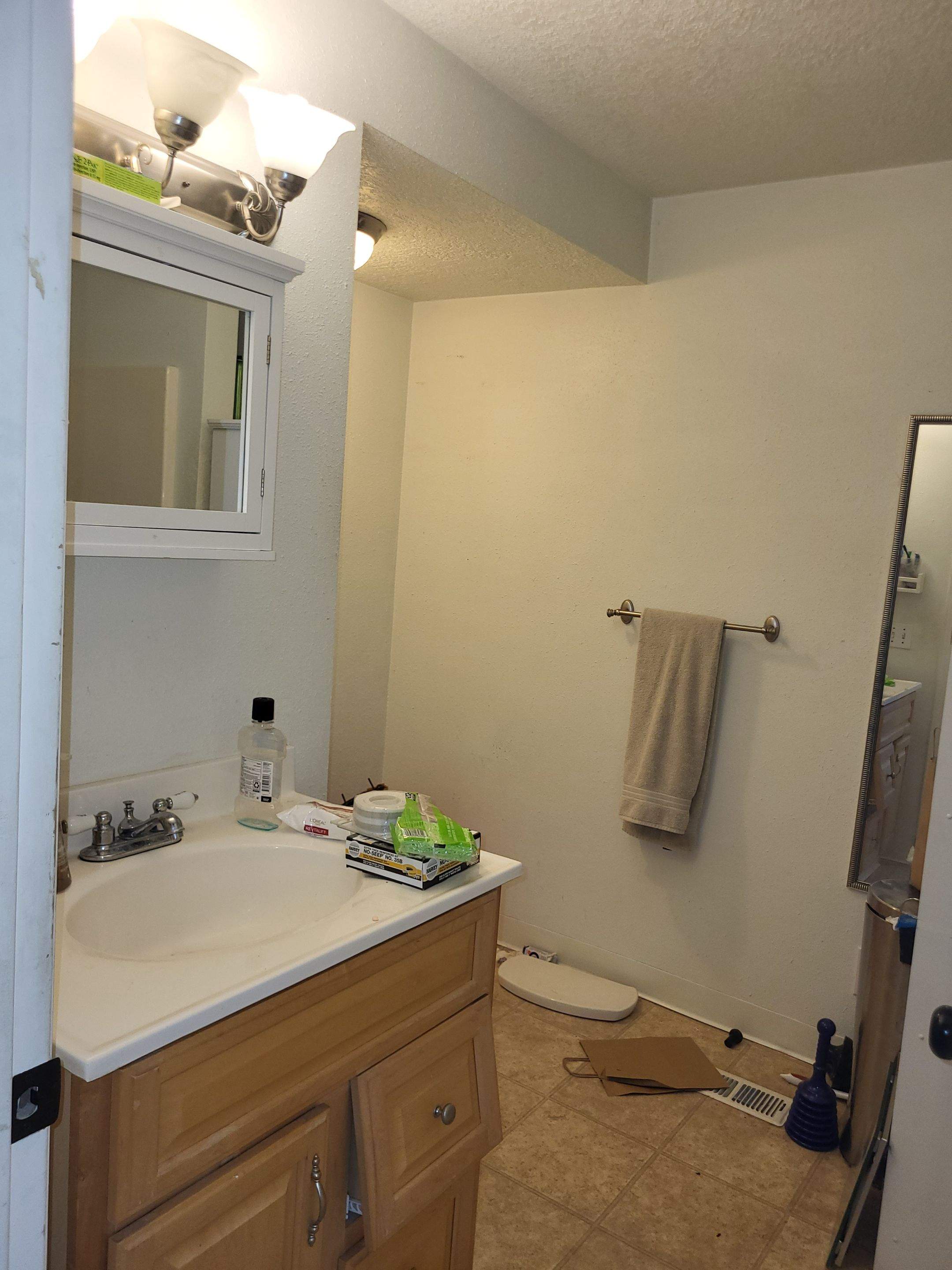 Full Bathroom Remodel in Portland with Hexagonal Tile and Custom Shower by American Made Construction 