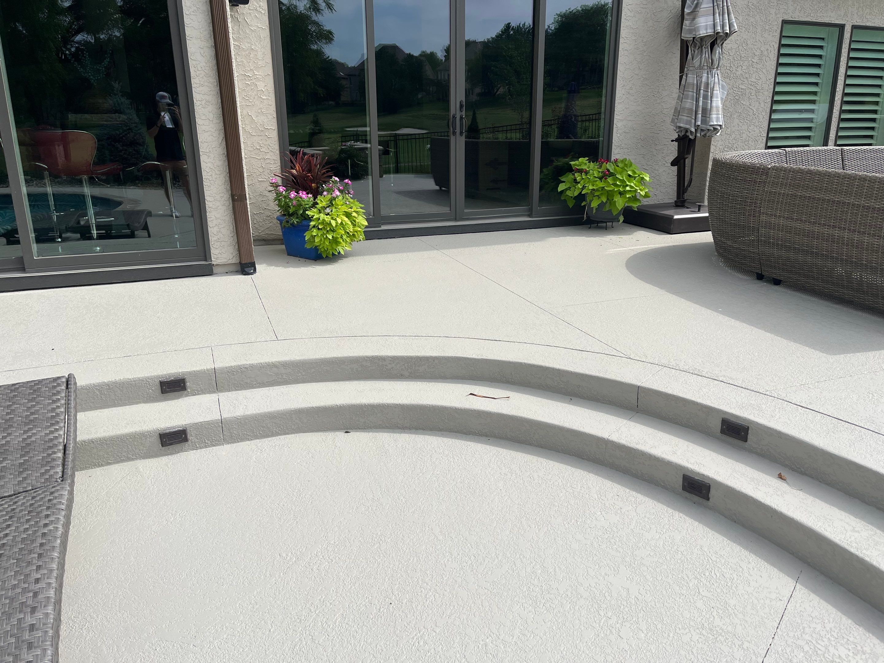 Lenexa -- Pool Deck Resurface with Pewter Grey Sealer by Big Red Decorative Concrete, LLC