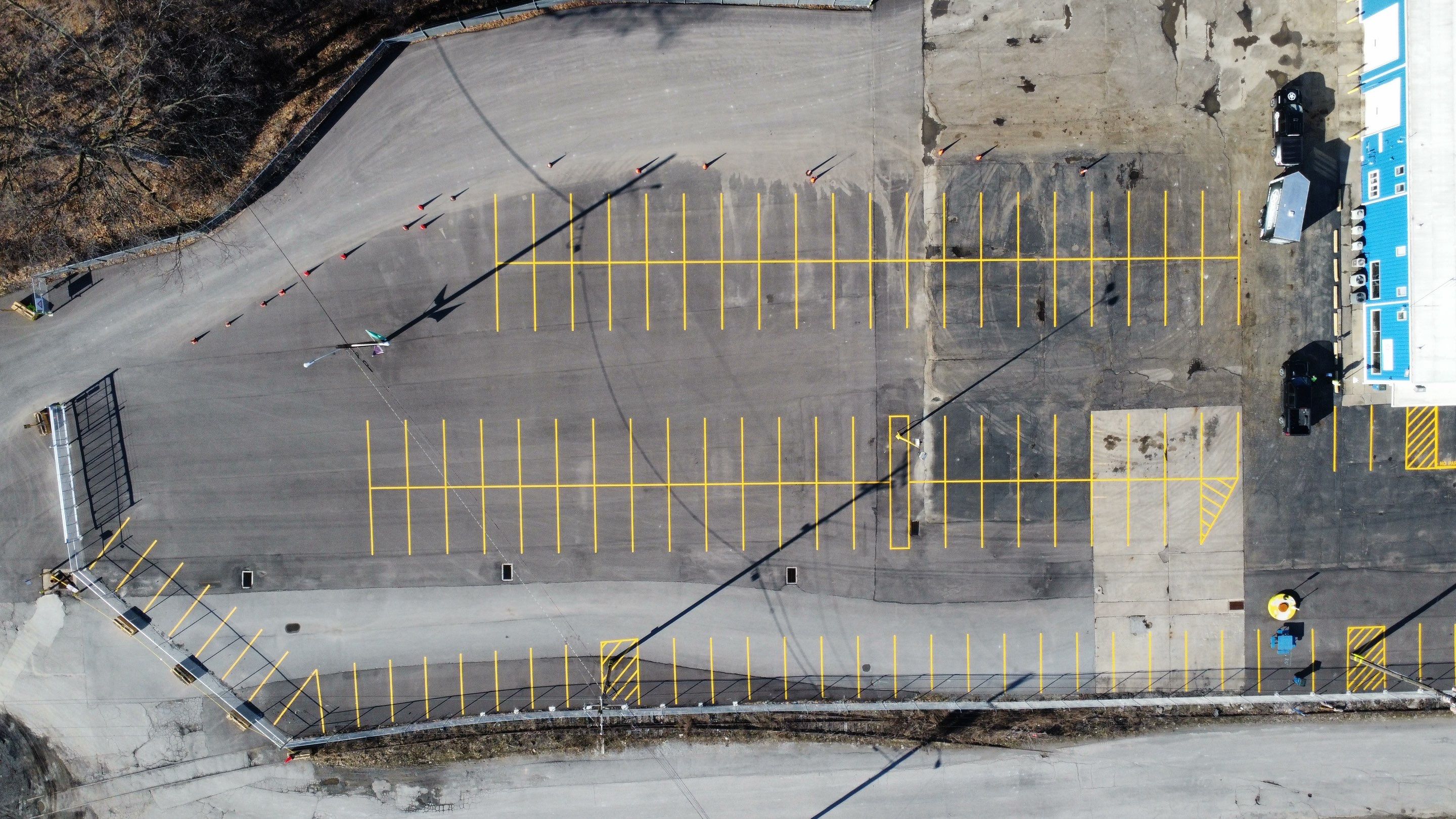 Employee Parking Expansion by G-Force Parking Lot Striping of Pittsburgh