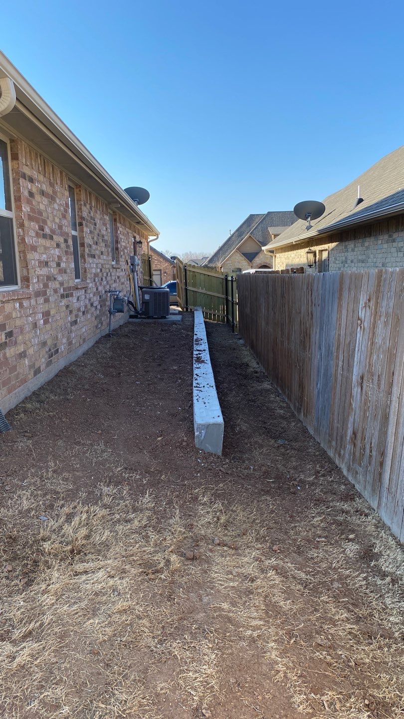 Concrete Slab , Retaining Wall , Fence, and landscape. by Clays Services Inc