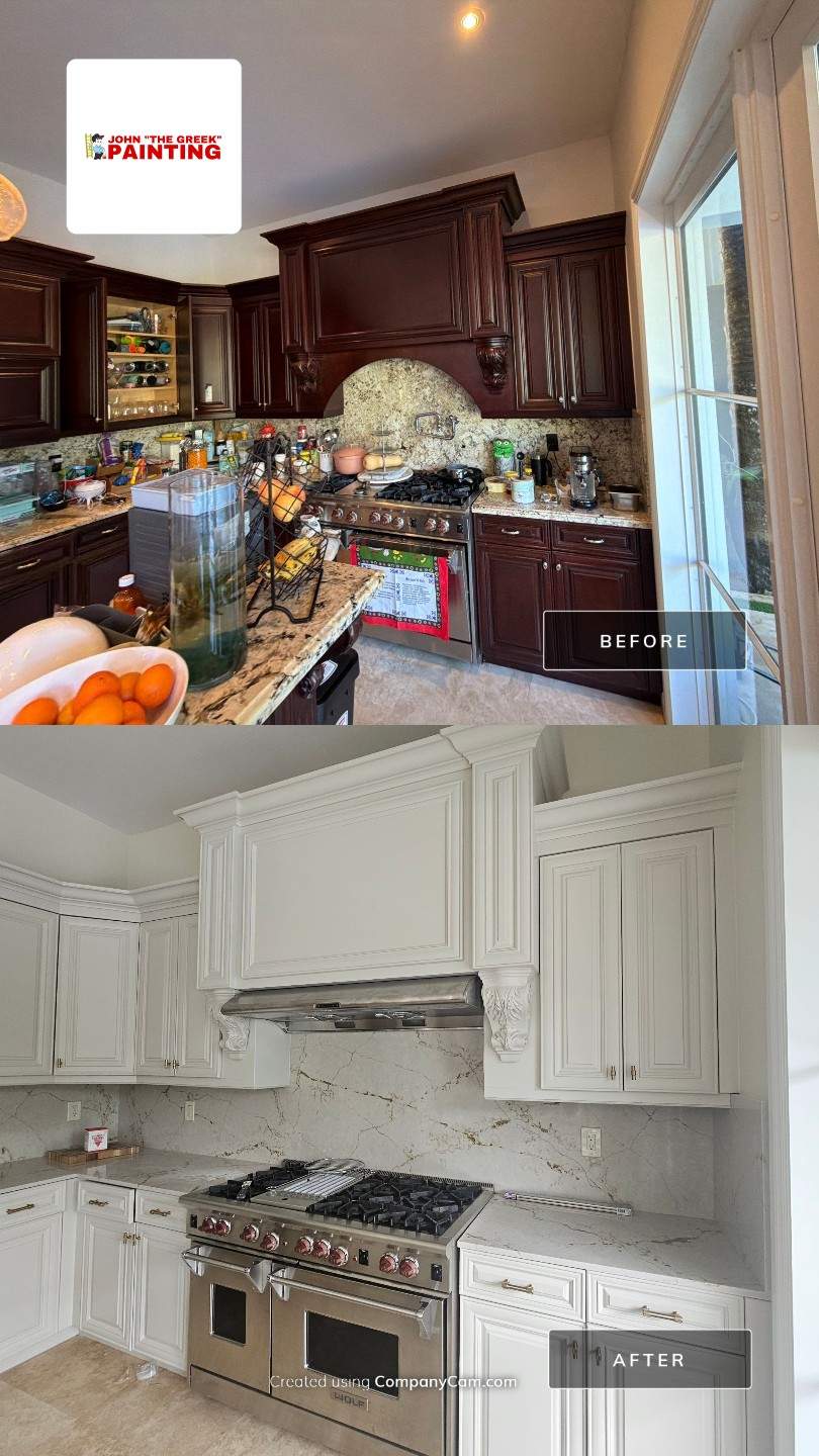 Kitchen Cabinet Painting Fort Lauderdale by John “The Greek” Painting