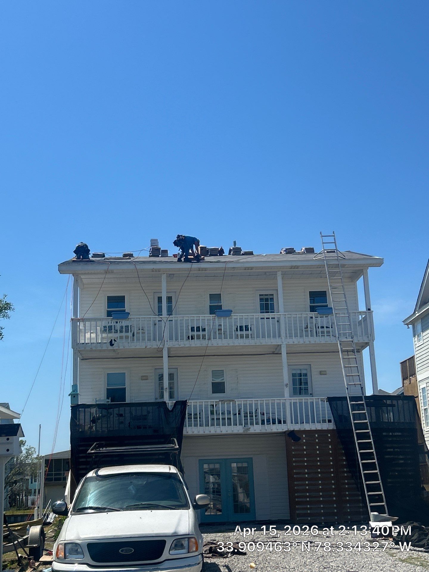 Holden Beach Canal-Side FORTIFIED Roof Replacement with Coastal Blue Shingles by RGR Construction and Roofing, LLC