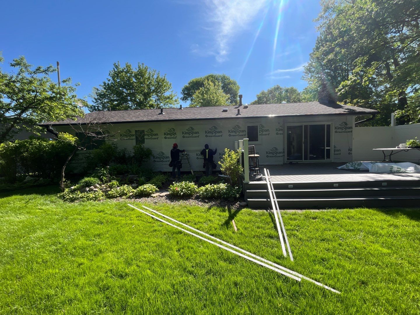 Premium Exterior Remodel – Alside Charter Oak Siding, Hayfield Black Frame Windows, Edco Soffit & Fascia by First Impressions Exteriors
