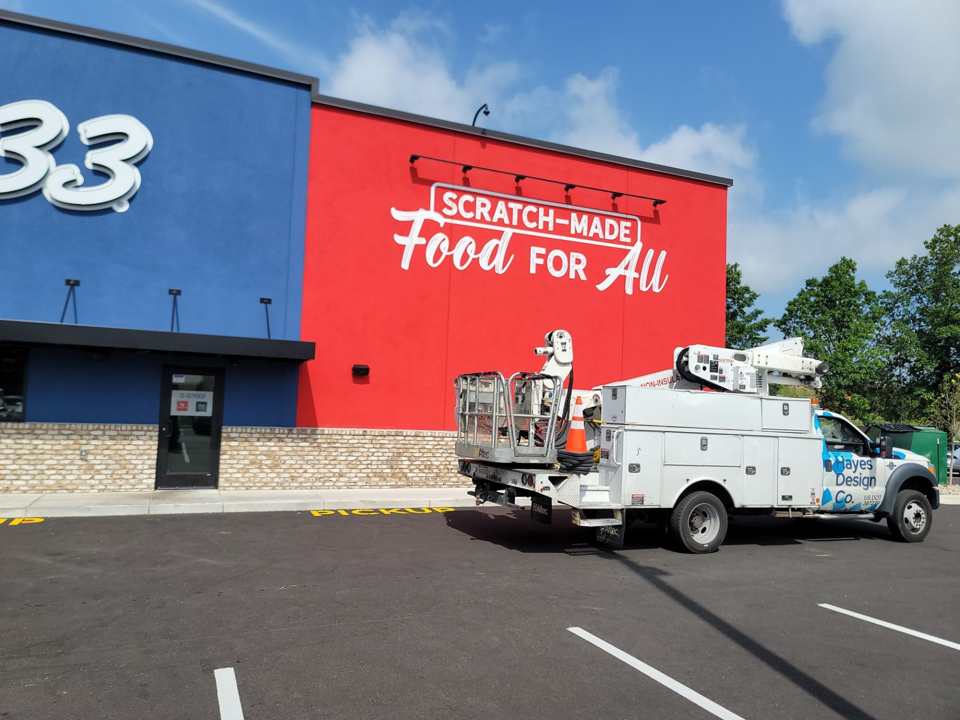 Bubba's 33 Exterior Vinyl Graphic and Painted Signage Installation by Hayes Design co