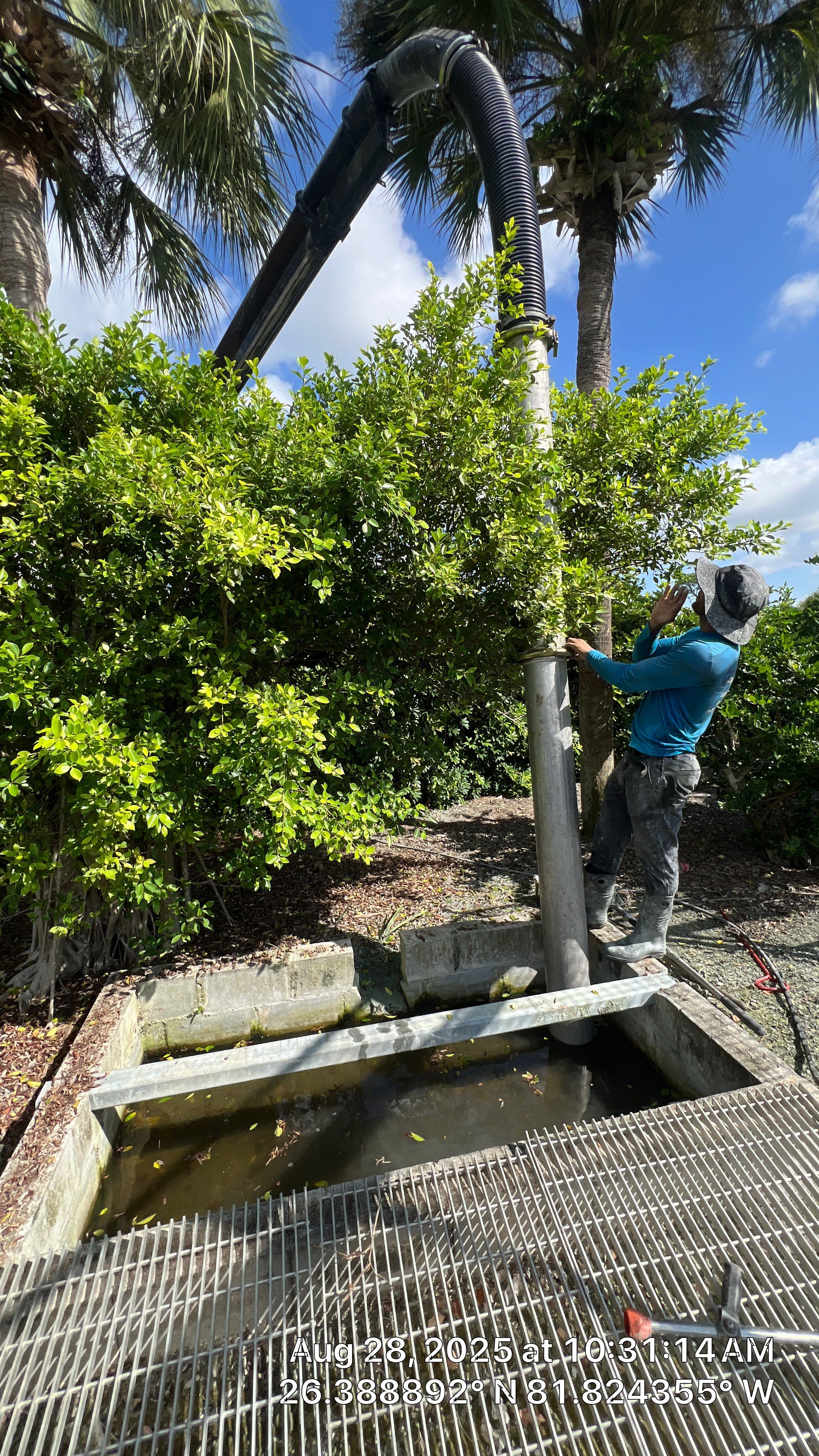 Pelican Landing Tennis Court Catch Basin Cleaning by APS Power & Water