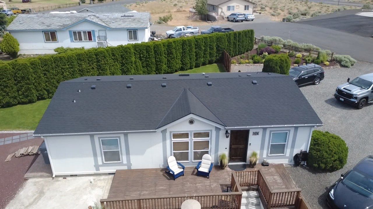 Residential Roof Replacement with Architectural Shingles and Skylight in Date Place Mattawa, WA 99349 The Denali System - 5-Star SureStart PLUS Coverage - CertainTeed 50 Year Material Guarantee - CertainTeed Workmanship Guarantee: 30 Years - CertainTeed Warranty Transfer Period: 20 Years - Certainteed Landmark® Shingle - Cinder Black by Alpine Roofing