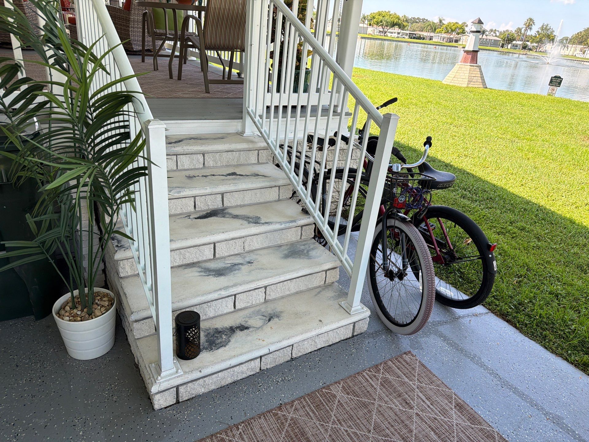 Driveway Transformation with Gravel Grey Flake Epoxy Coating by Performance Floors & Coating