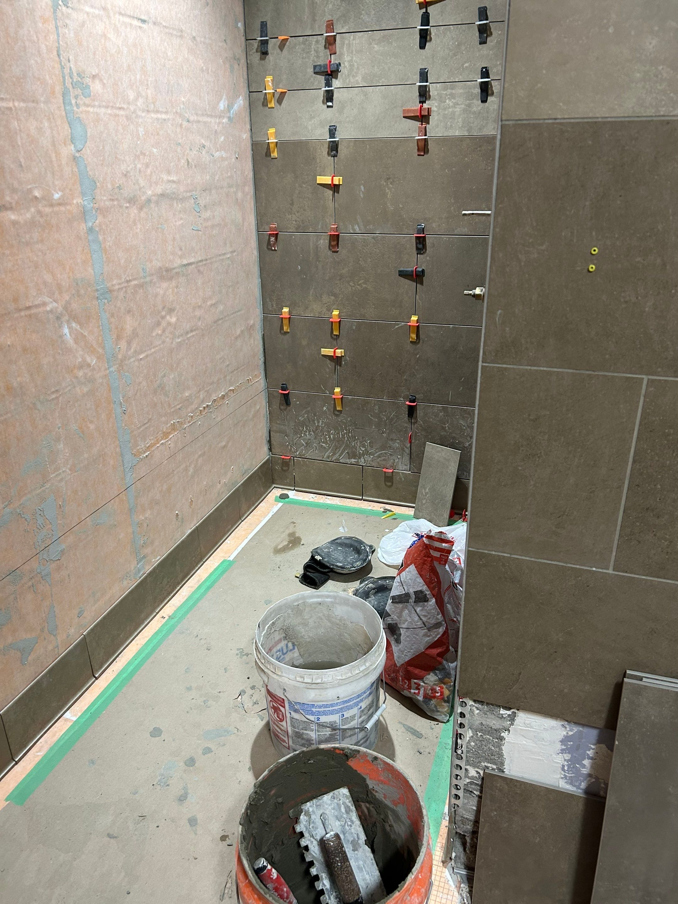 Trucking company showers by Footprints Floors of Nashville