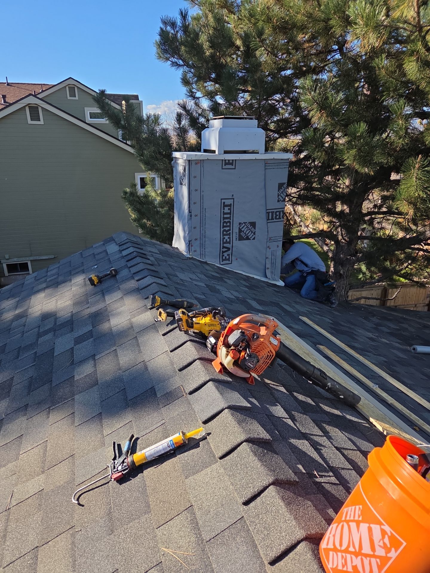 Chimney Siding Repair by RTP Roofing Company
