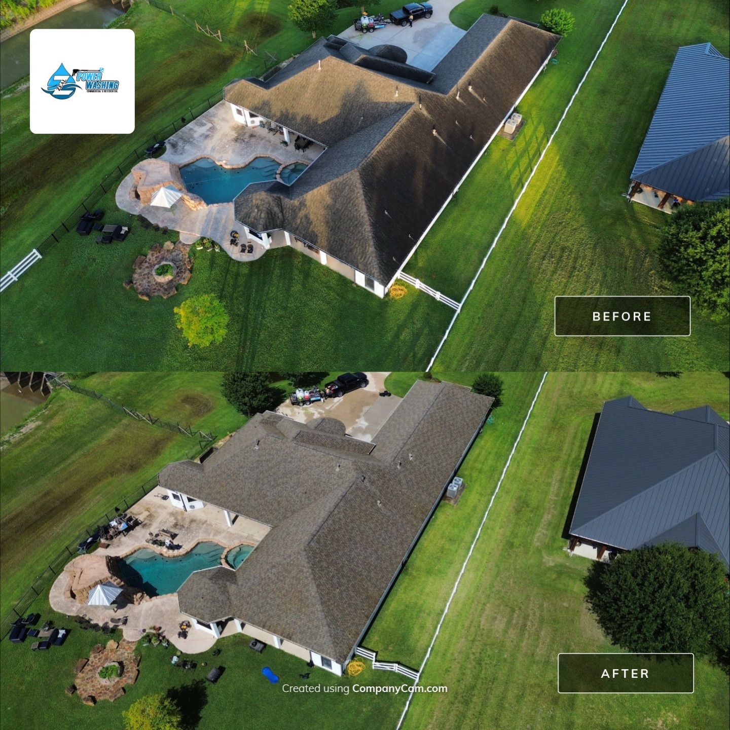 Complete Roof Cleaning and Exterior House Wash in Friendswood by Zeal Power Washing