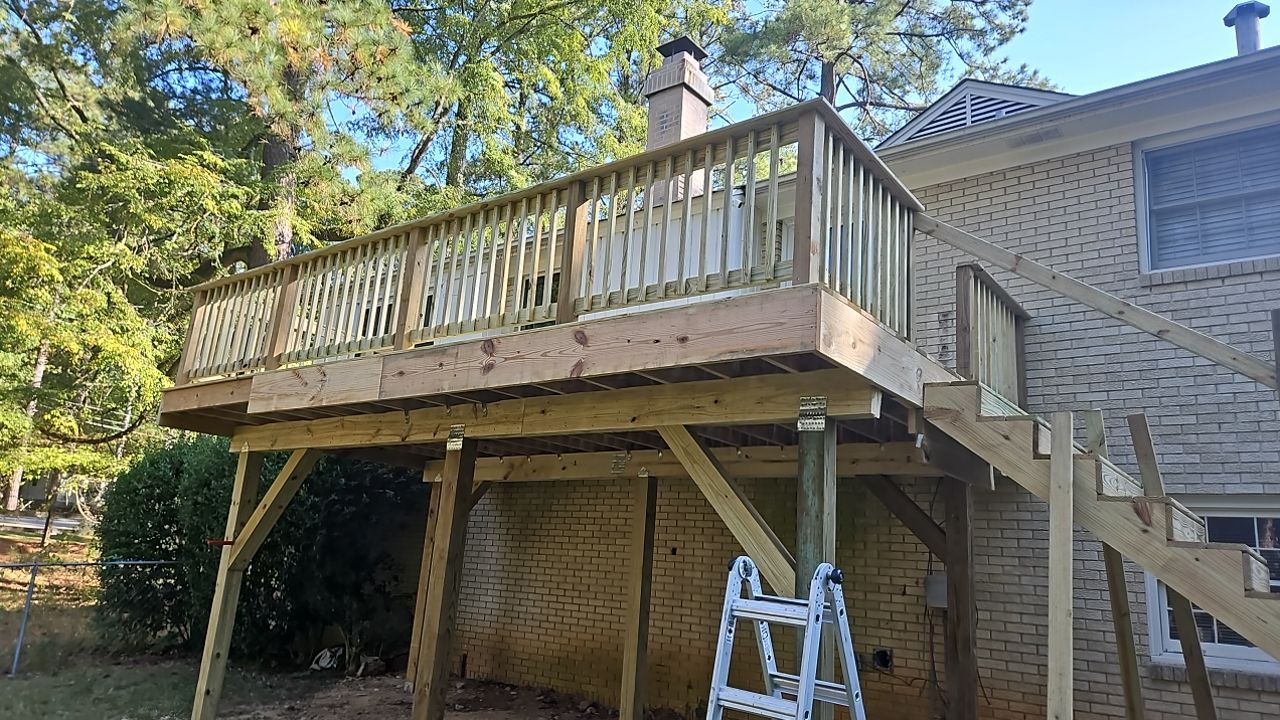 Split Rail Trail - Deck Installation  by Pillar and Pine